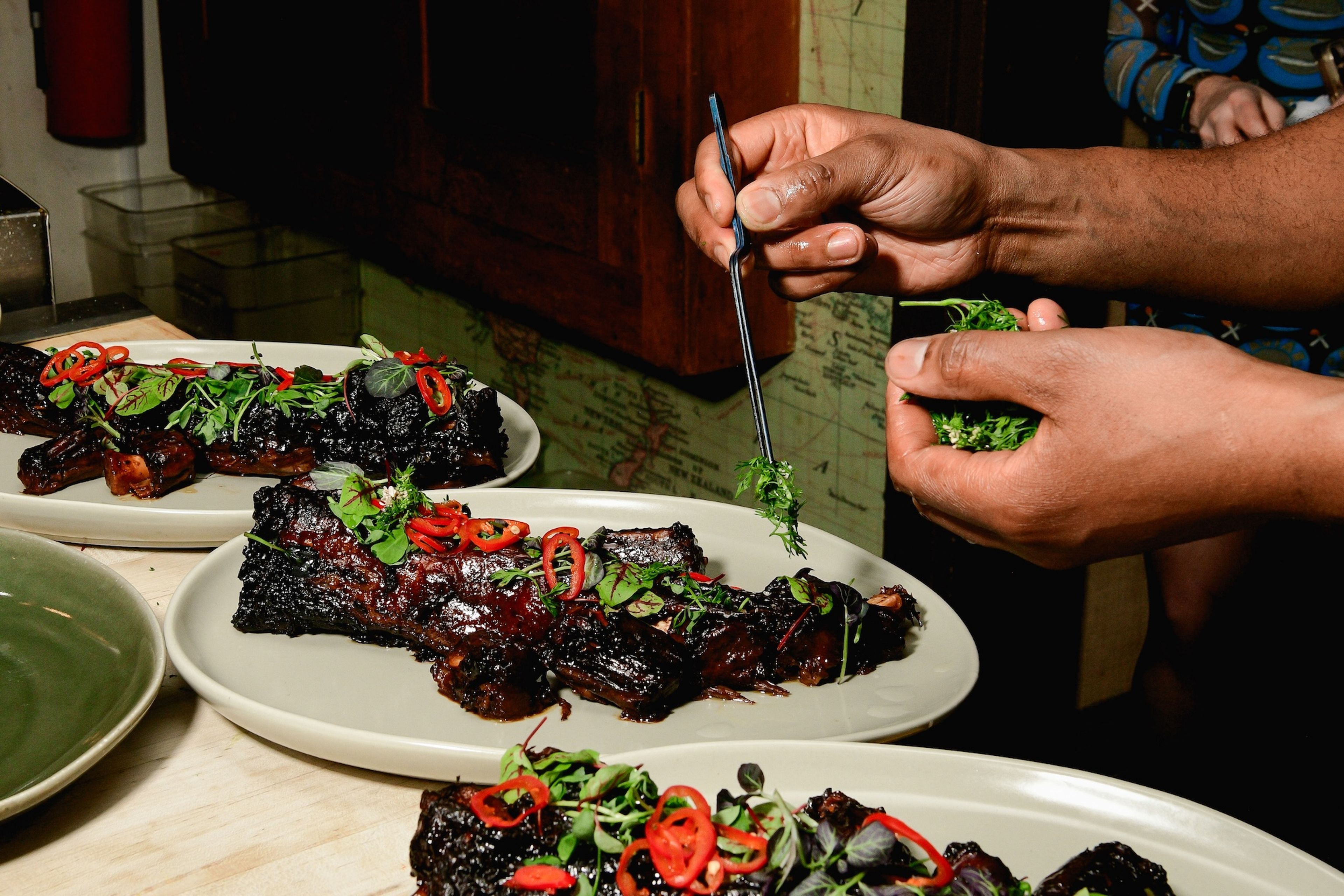Chef Tristen's oxtail course. (Photo: Max Flatow)
