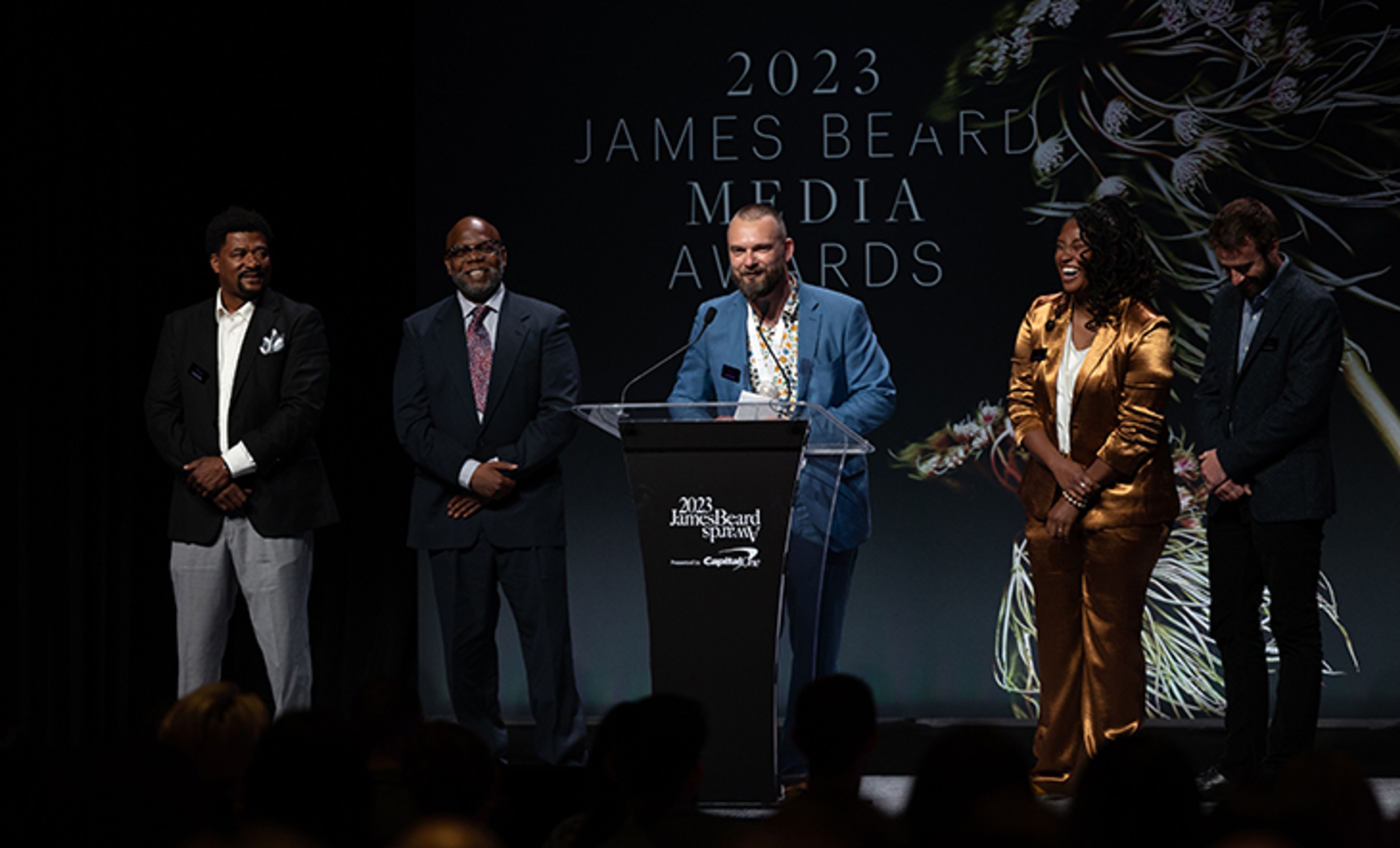 Coldwater Kitchen Team on stage at the 2023 James Beard Media Awards