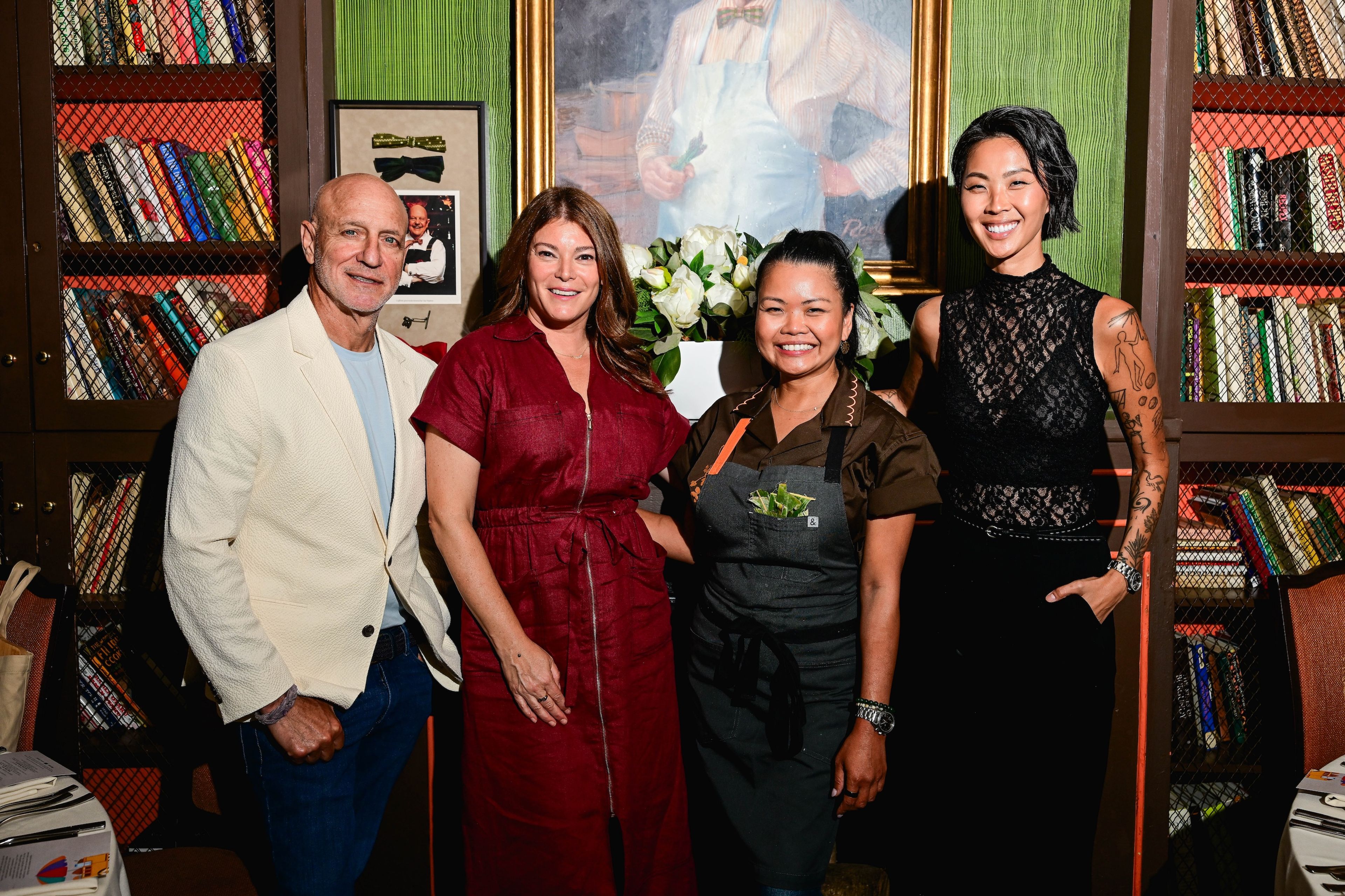 Magbitang with Top Chef judges Tom Colicchio, Gail Simmons, and Kristen Kish. (Photo: Max Flatow)