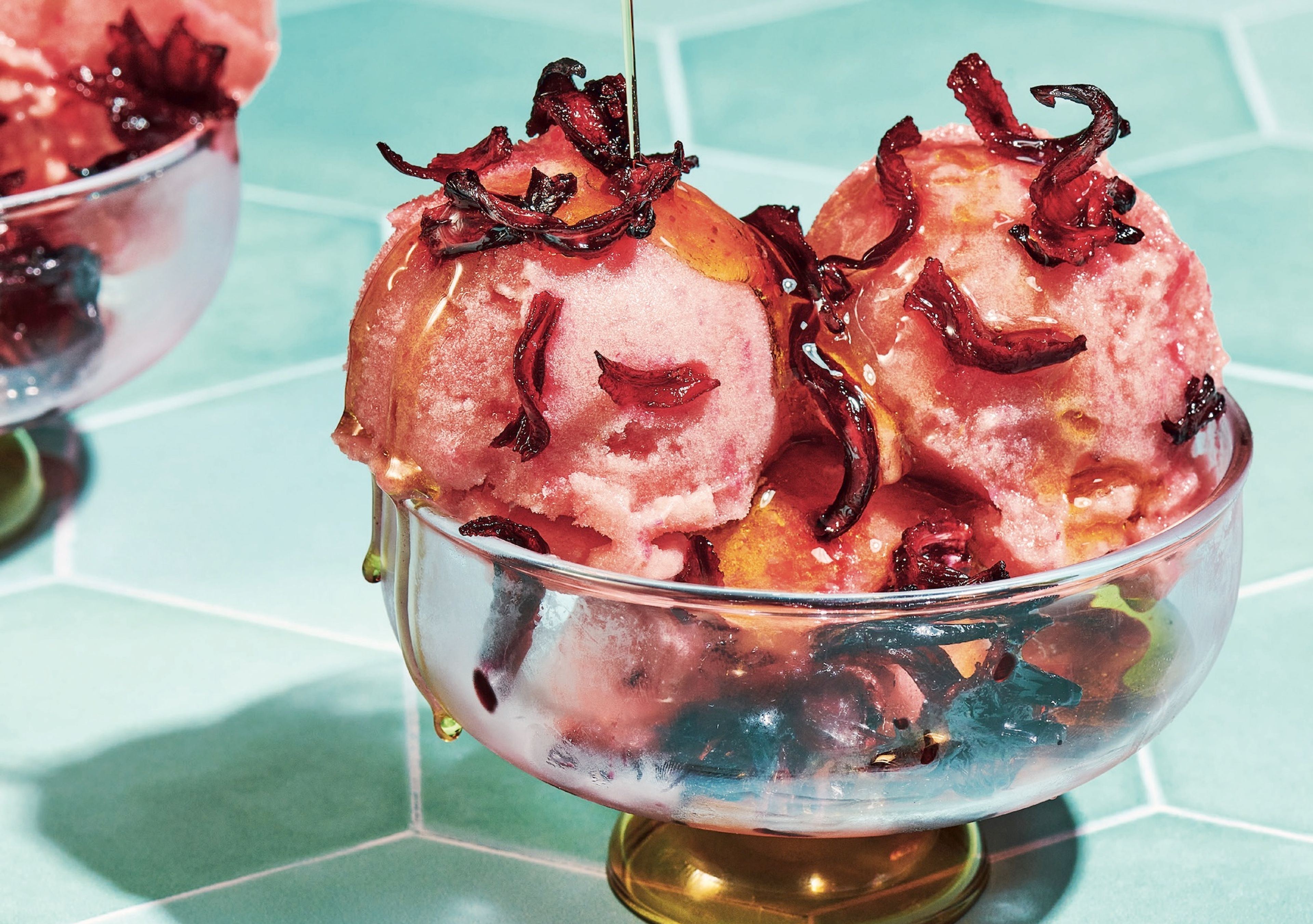 The frozen dessert chapter of Bodega Bakes includes recipes such as this Hibiscus-Pineapple Sorbet. (Photo: Lauren V. Allen))
