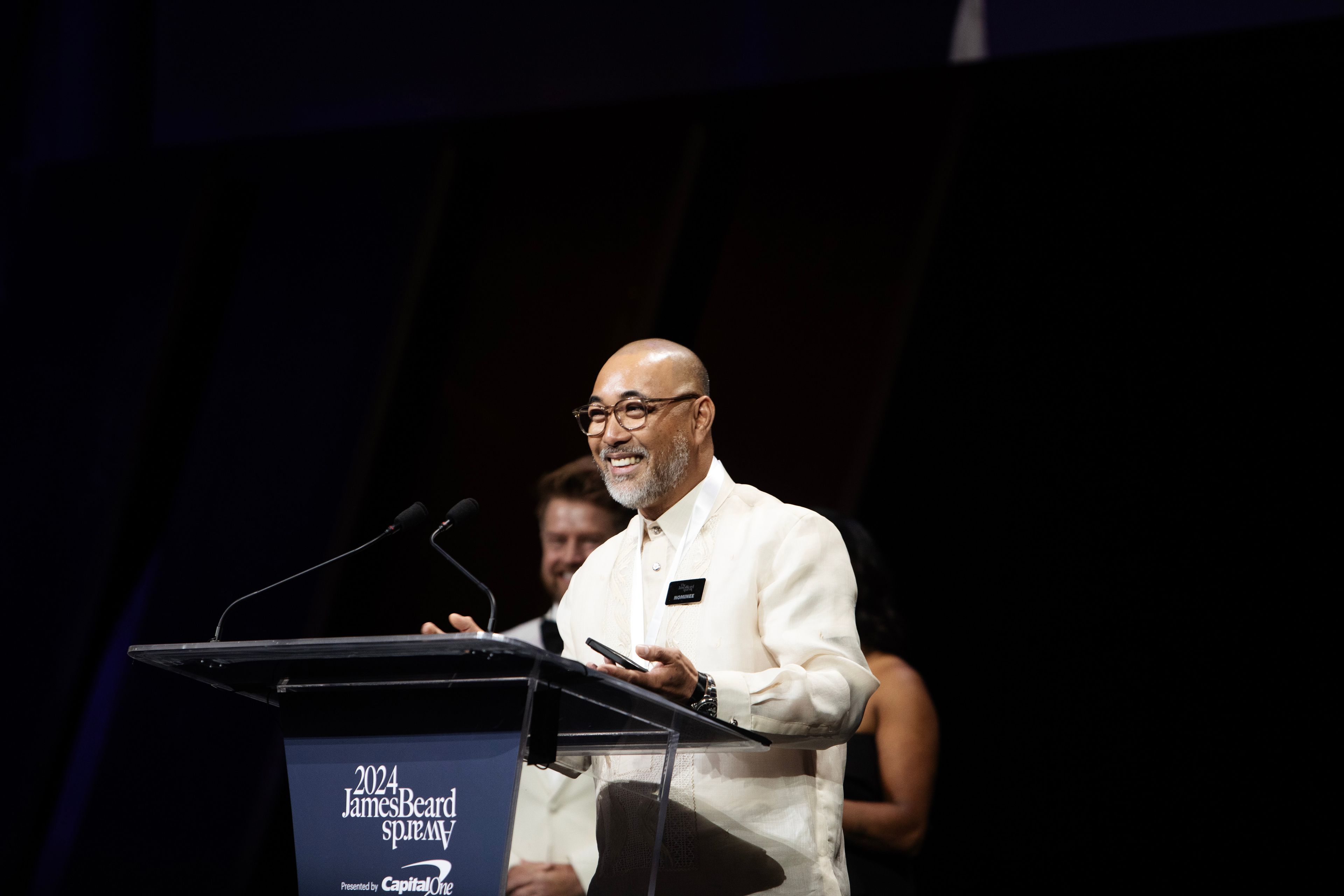 Maynard Llera accepting the Best Chef: California Award (photo: Eliesa Johnson/JBF)