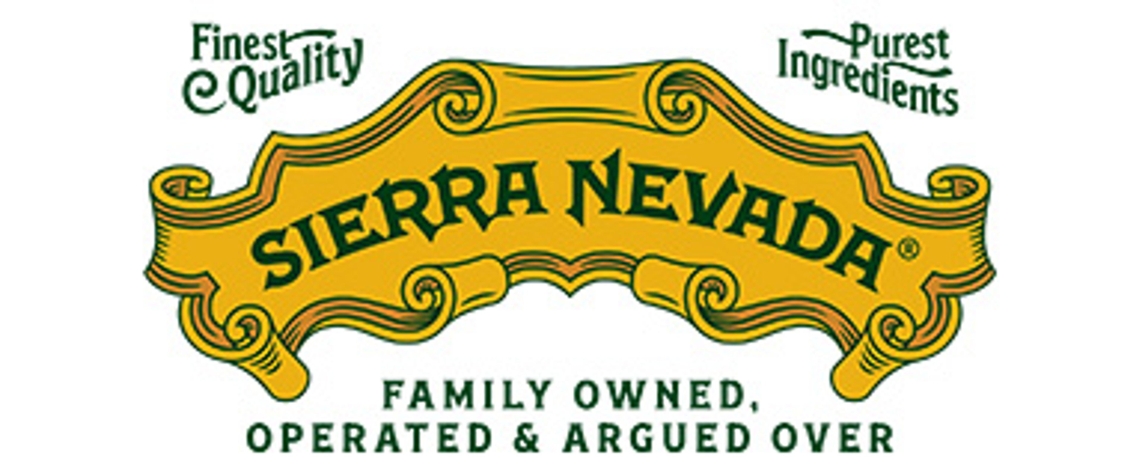 Sierra Nevada registered trademark, finest quality, purest ingredients, family owned, operated & argued over