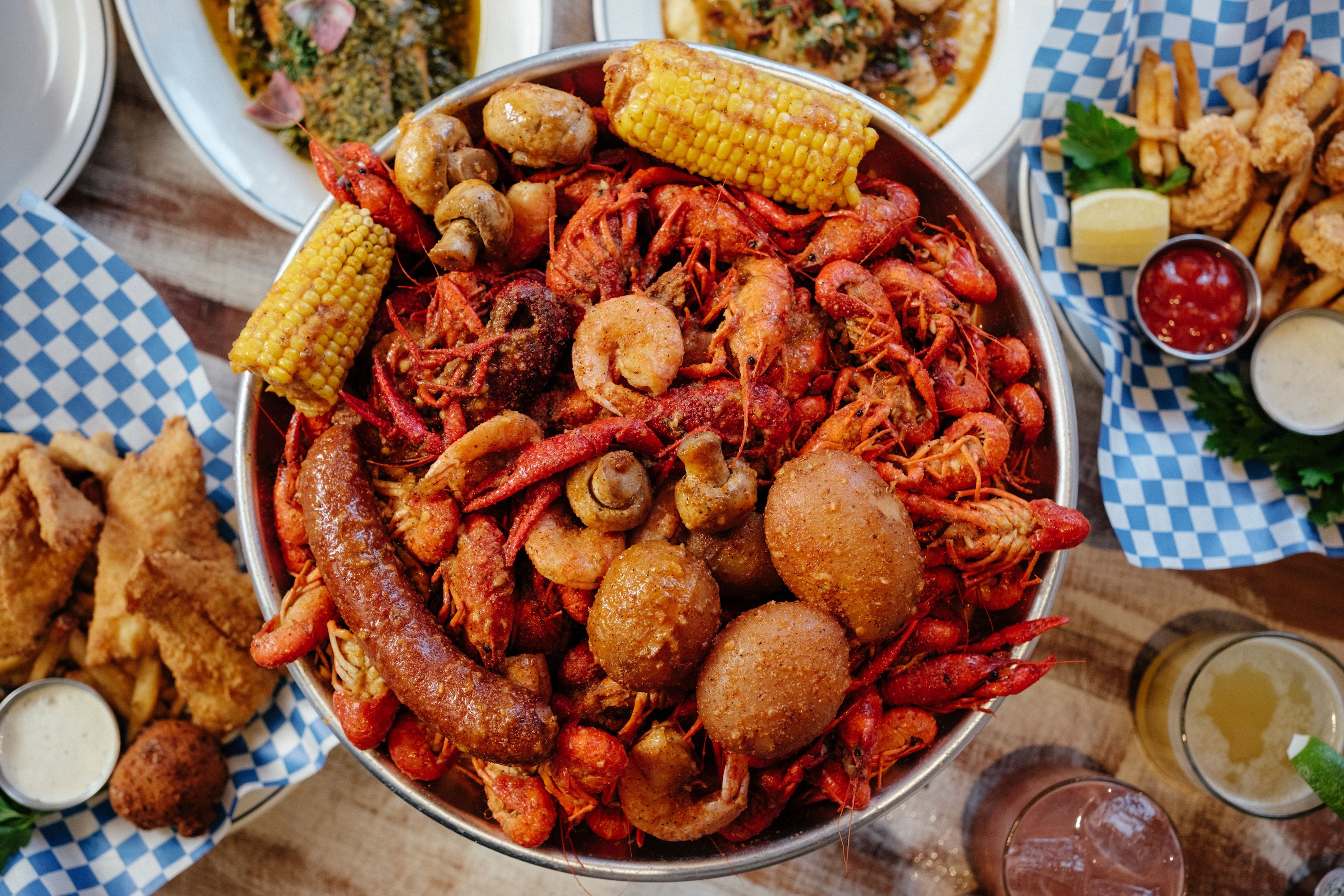 A big bowl of crawfish boil