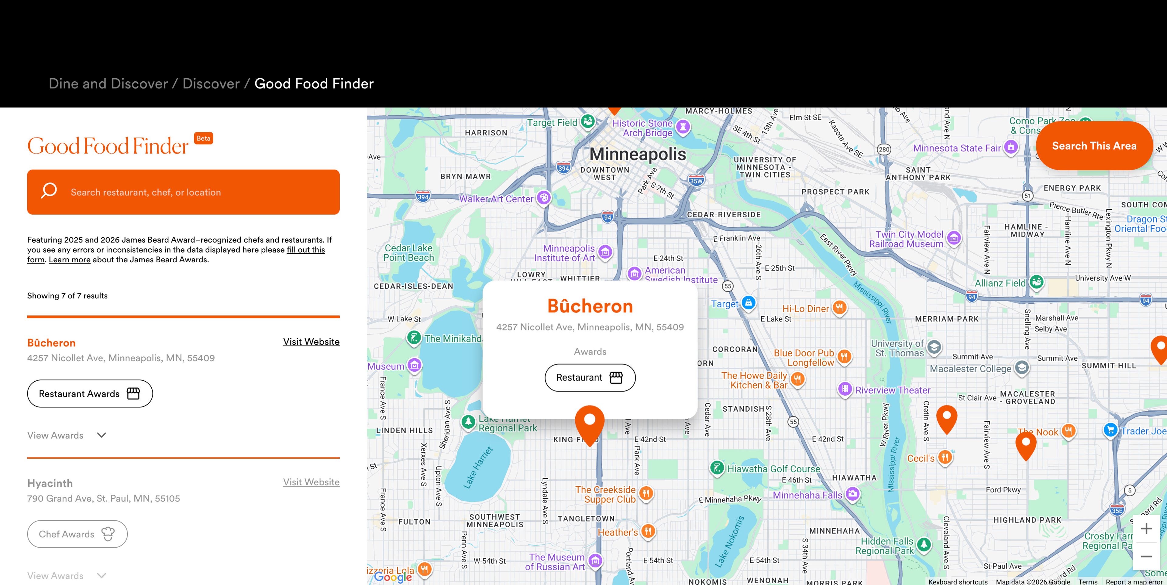 Introducing the Good Food Finder