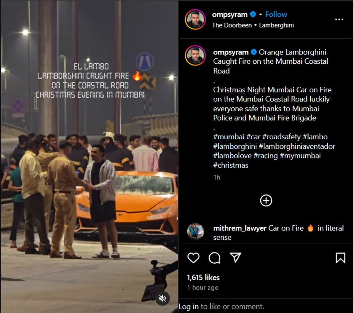Lamborghini Huracan Catches Fire In Mumbai! Here's What You Should Know. - Car News Road Test & Performance Review