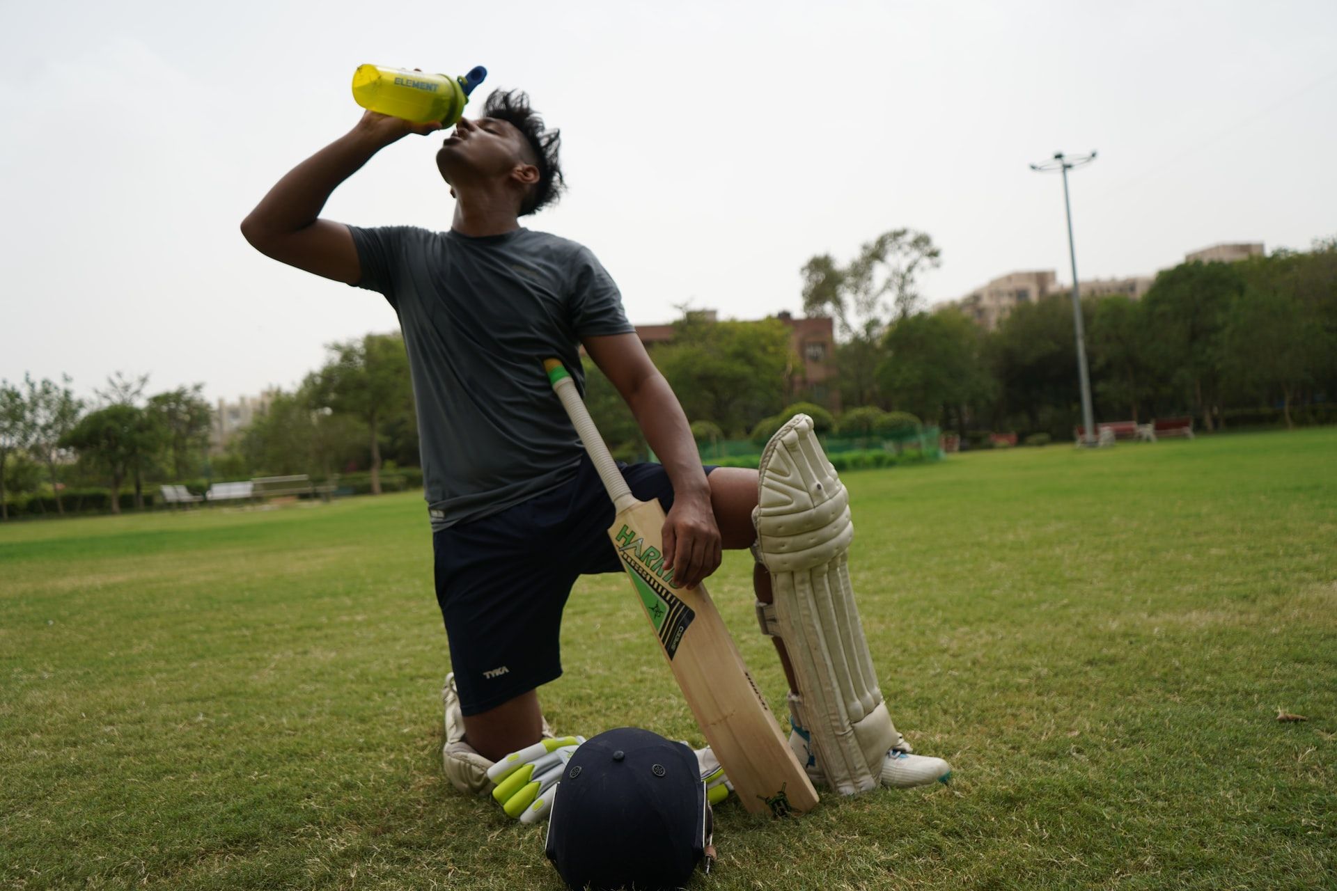 Cricket Player Drinking Water