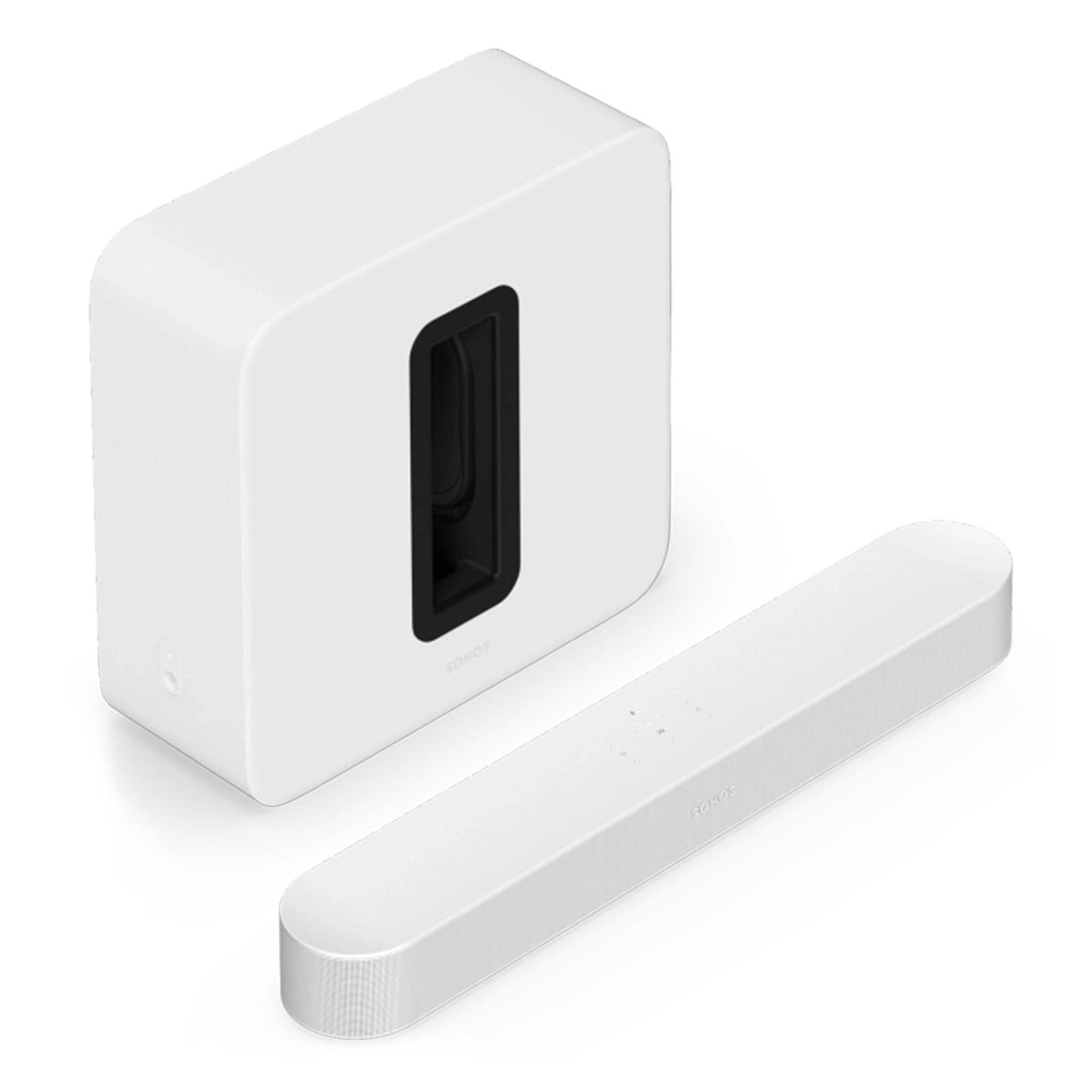 Sonos Premium Entertainment Set with Beam Soundbar (Gen 2) & Sub 4 Subwoofer (White) - Image 1