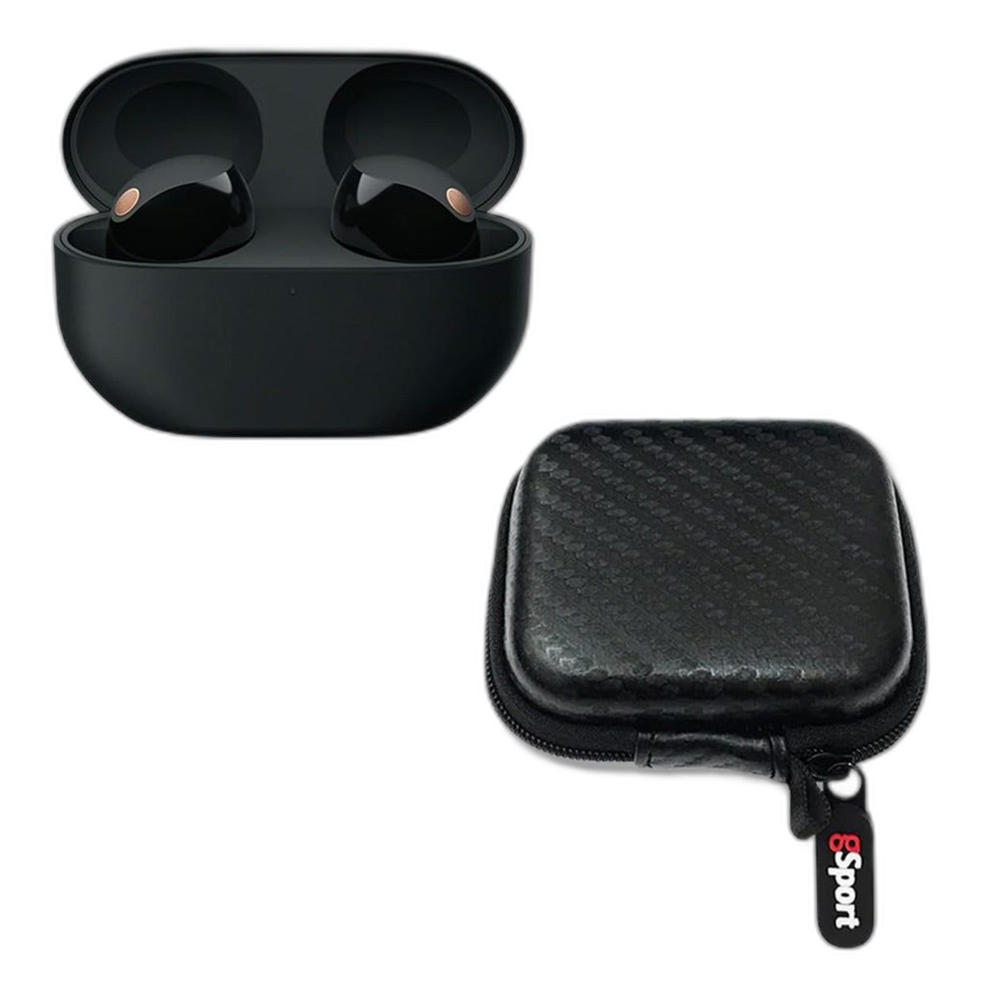 Sony WF-1000XM5 Wireless Noise Cancelling In-Ear Headphone Bundle with gSport Hardshell Case (Black)