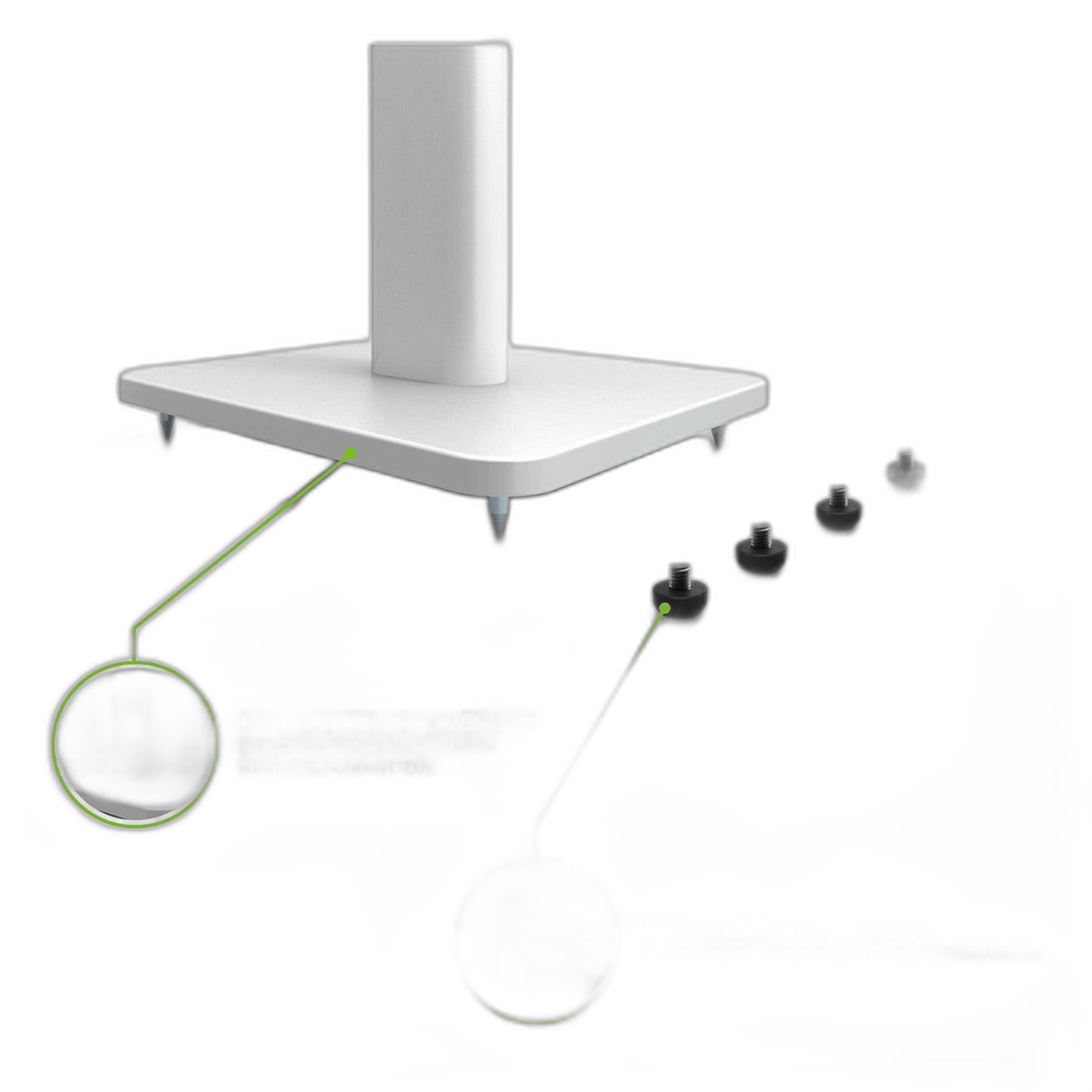 Kanto SP26PL 26" Bookshelf Speaker Stands with Rotating Top Plates and Cable Management - Pair (White) thumbnail 5