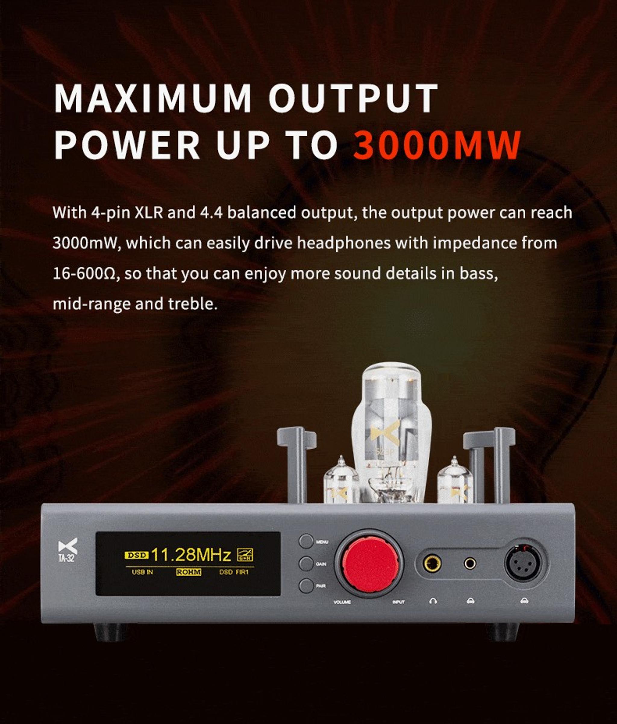 xDuoo TA-32 High-performance DAC &amp; Balanced Tube Class-A Headphone Amplifier thumbnail 6