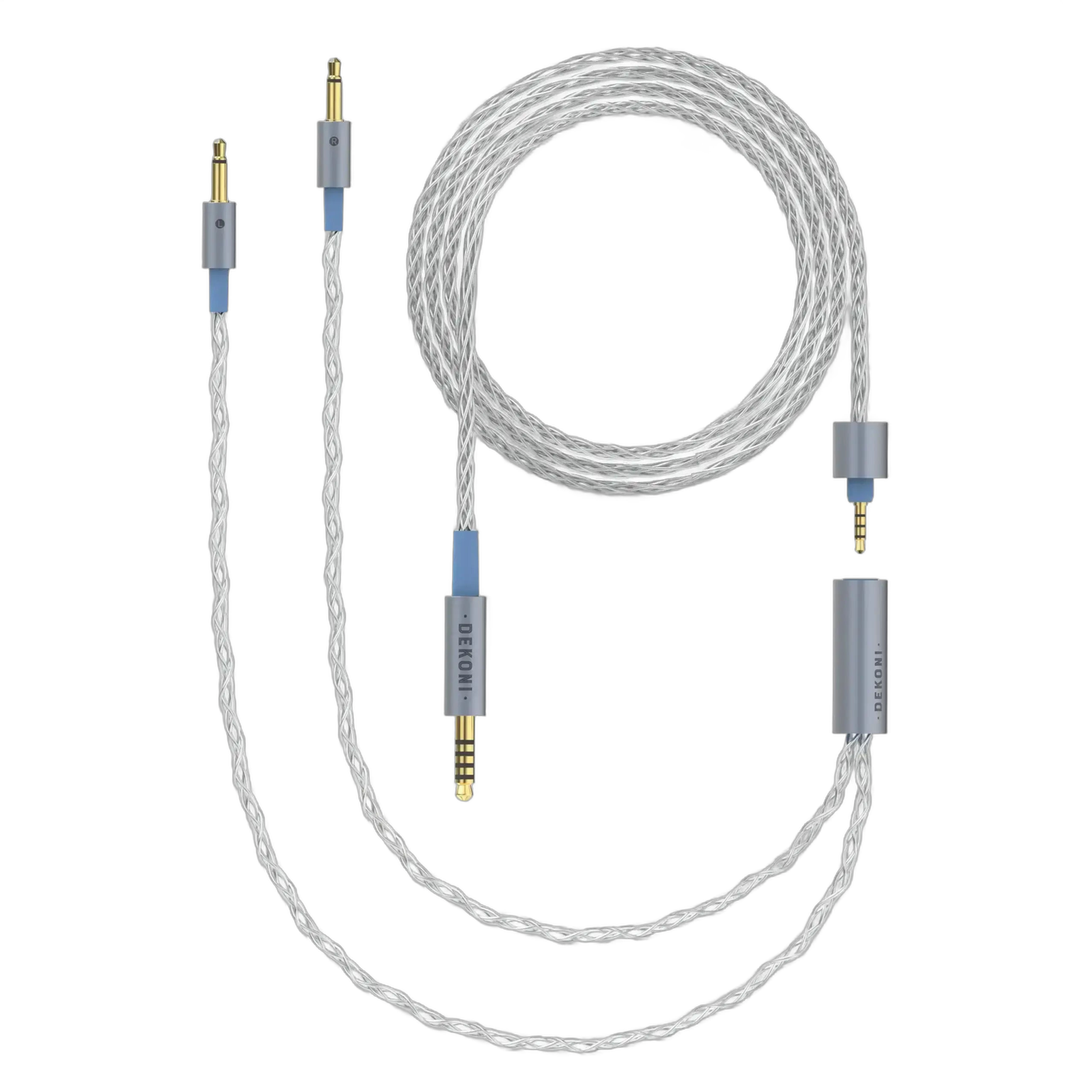 Dekoni Audio Ensemble 4.4mm 52" Braided Cable with 3.5mm Headphone Connectors - Image 1