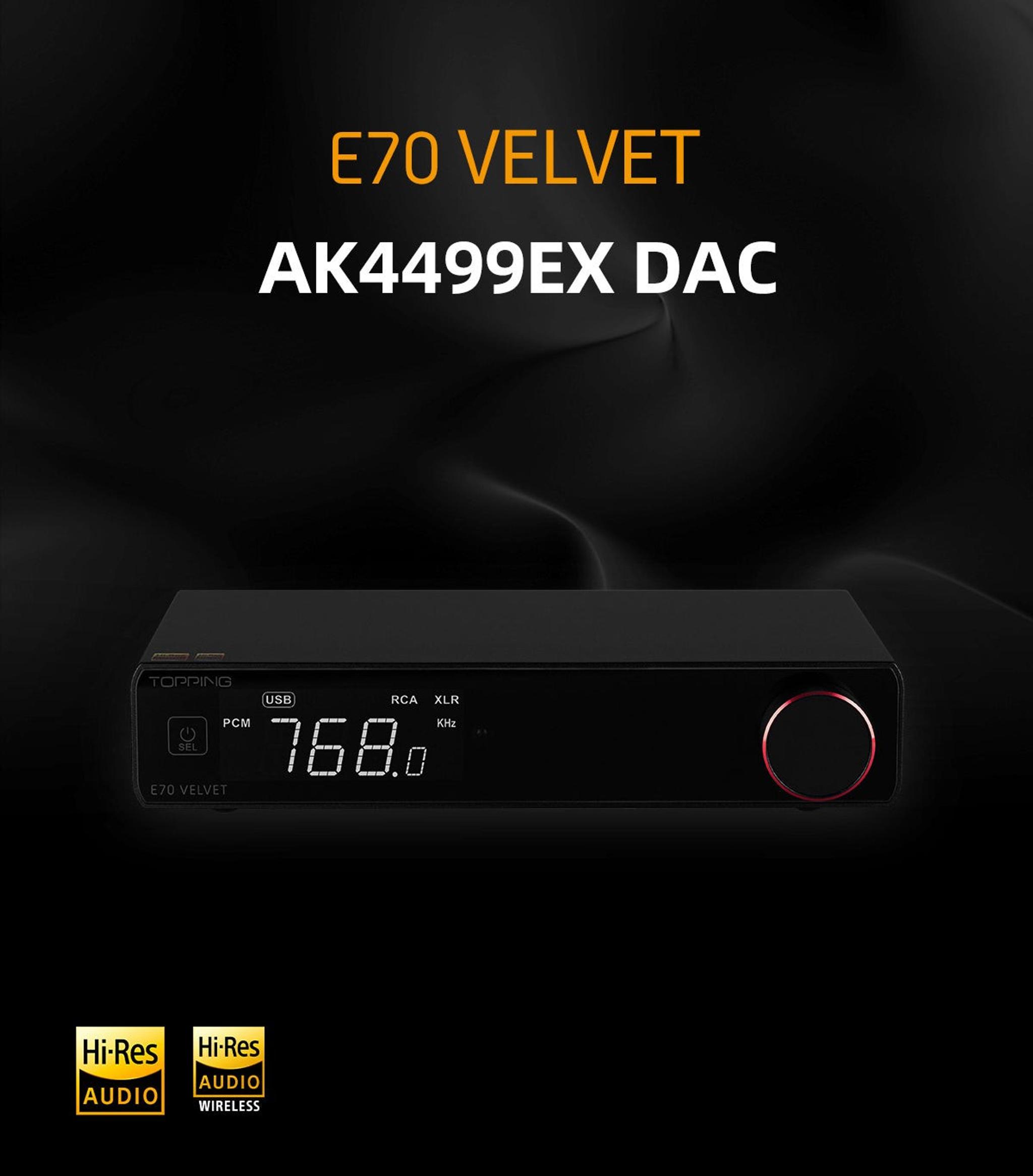 TOPPING E70 VELVET AK4499EX Desktop DAC (Digital-to-Analog-Convertor) thumbnail 4
