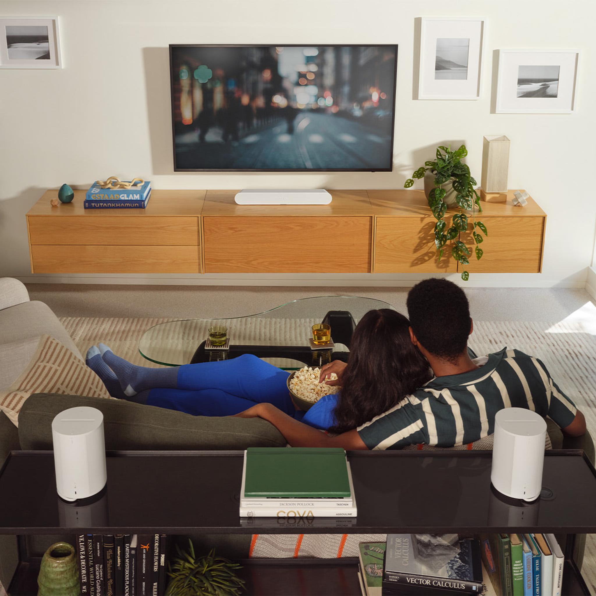 Sonos Premium Immersive Set with Beam Soundbar (Gen 2), Sub 4 Subwoofer, & Pair of Era 100 Wireless Speakers (White) thumbnail 3