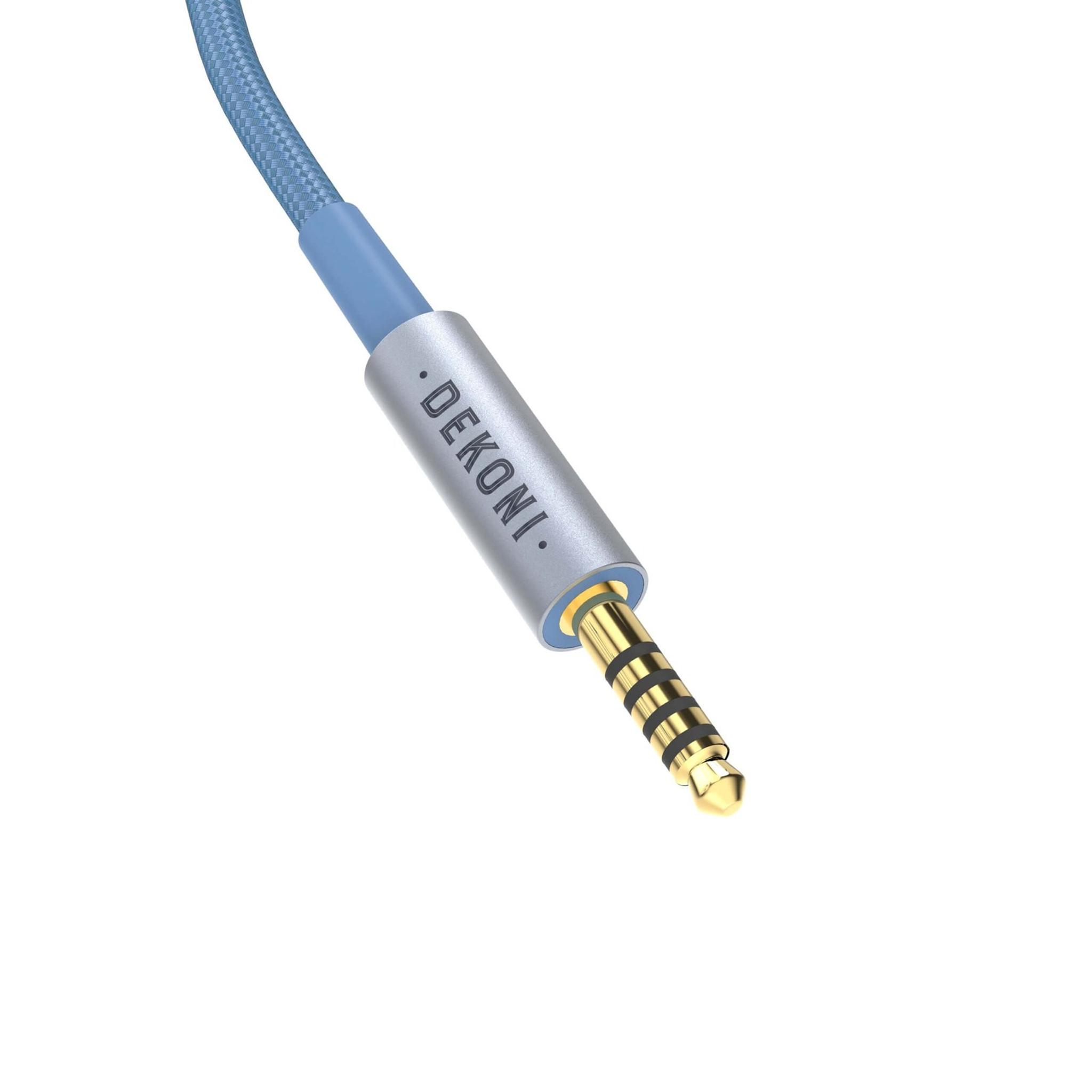 Dekoni Audio Ensemble 64" 4.4 + Mini XLR Blue Nylon Woven Jacket thumbnail 6