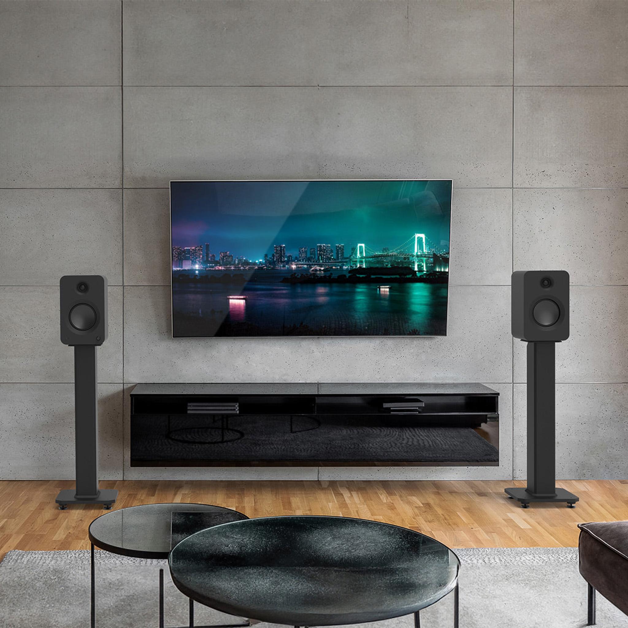 Kanto REN Powered Bluetooth Bookshelf Speakers - Pair (Matte Black) thumbnail 3