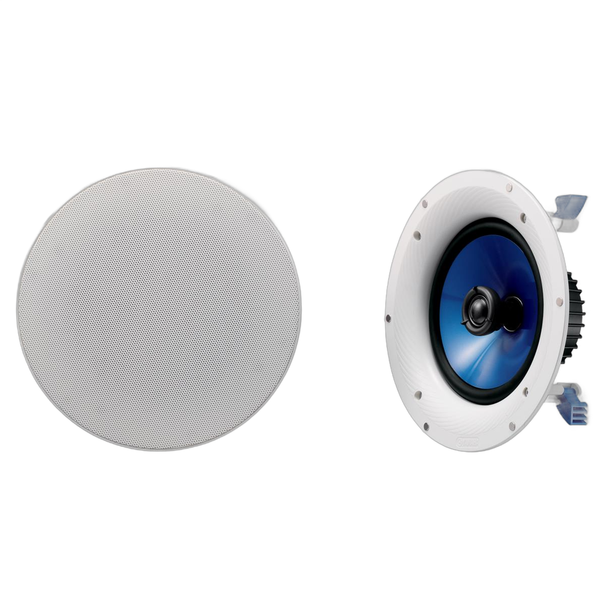 Yamaha NS-IC800 140 Watt 8 Inch 2 Way In Ceiling Speakers - Pair (White) - Image 1
