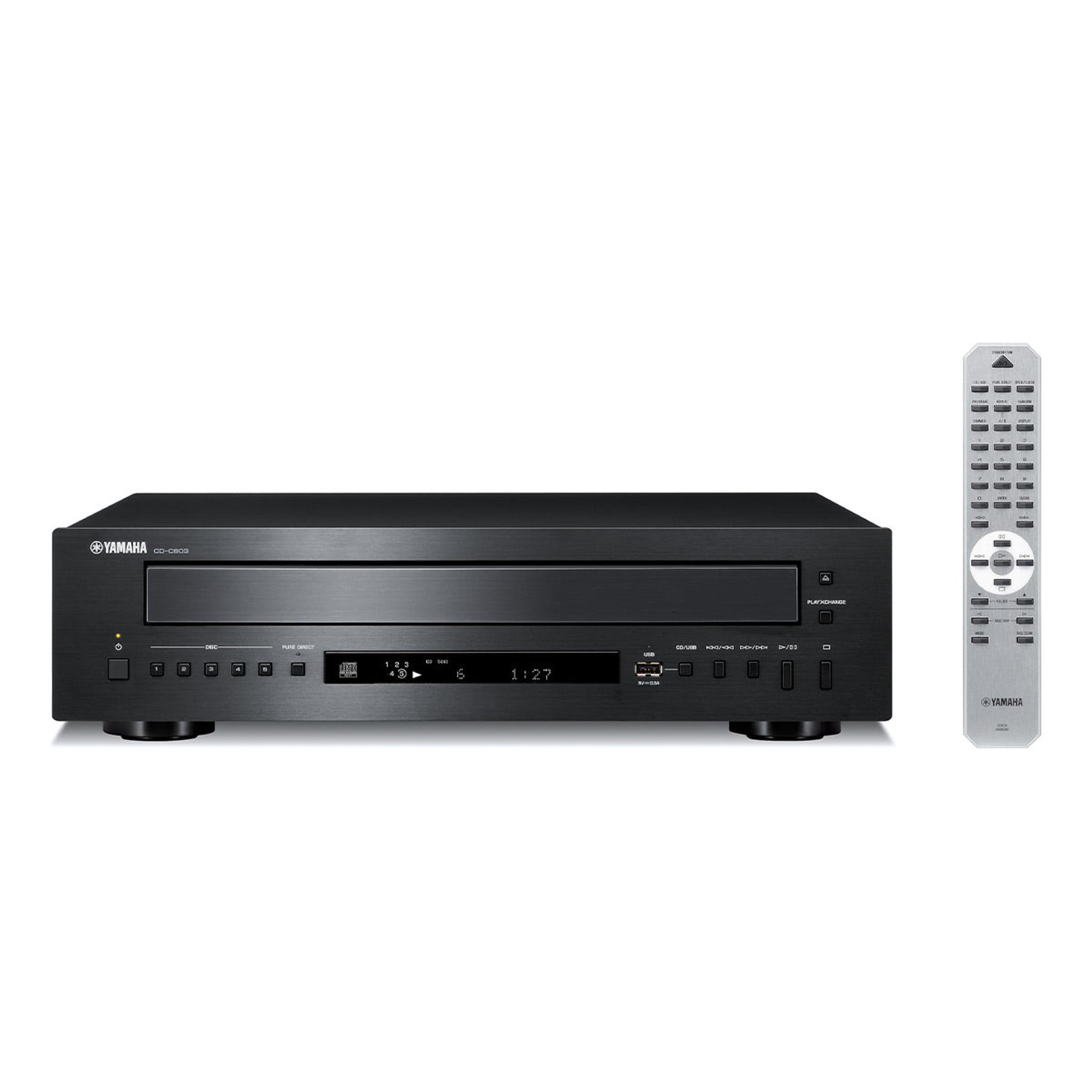 Yamaha CD-C603BL 5-Disc CD Changer with USB Playback and PlayXChange (Black) - Image 1