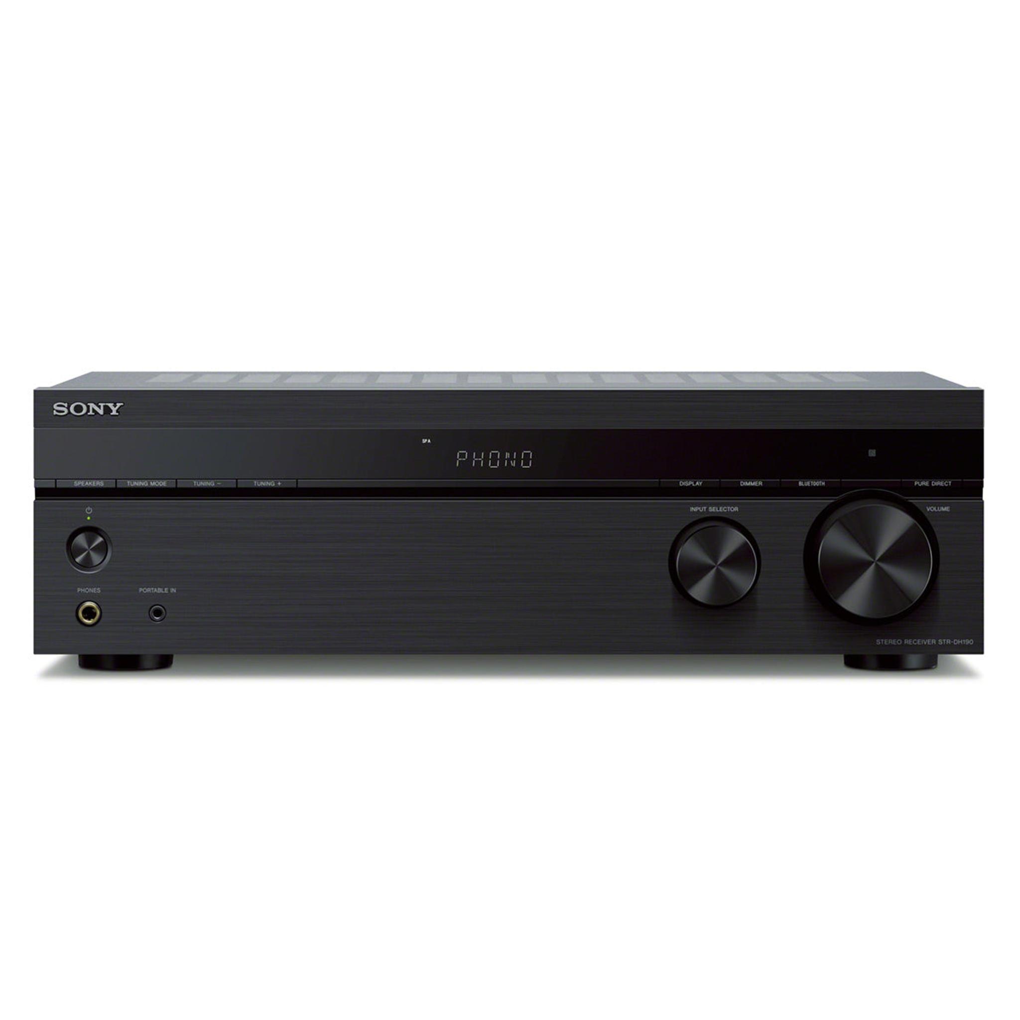 Sony STR-DH190 Stereo Receiver with Phono Input and Bluetooth Connectivity - Image 1