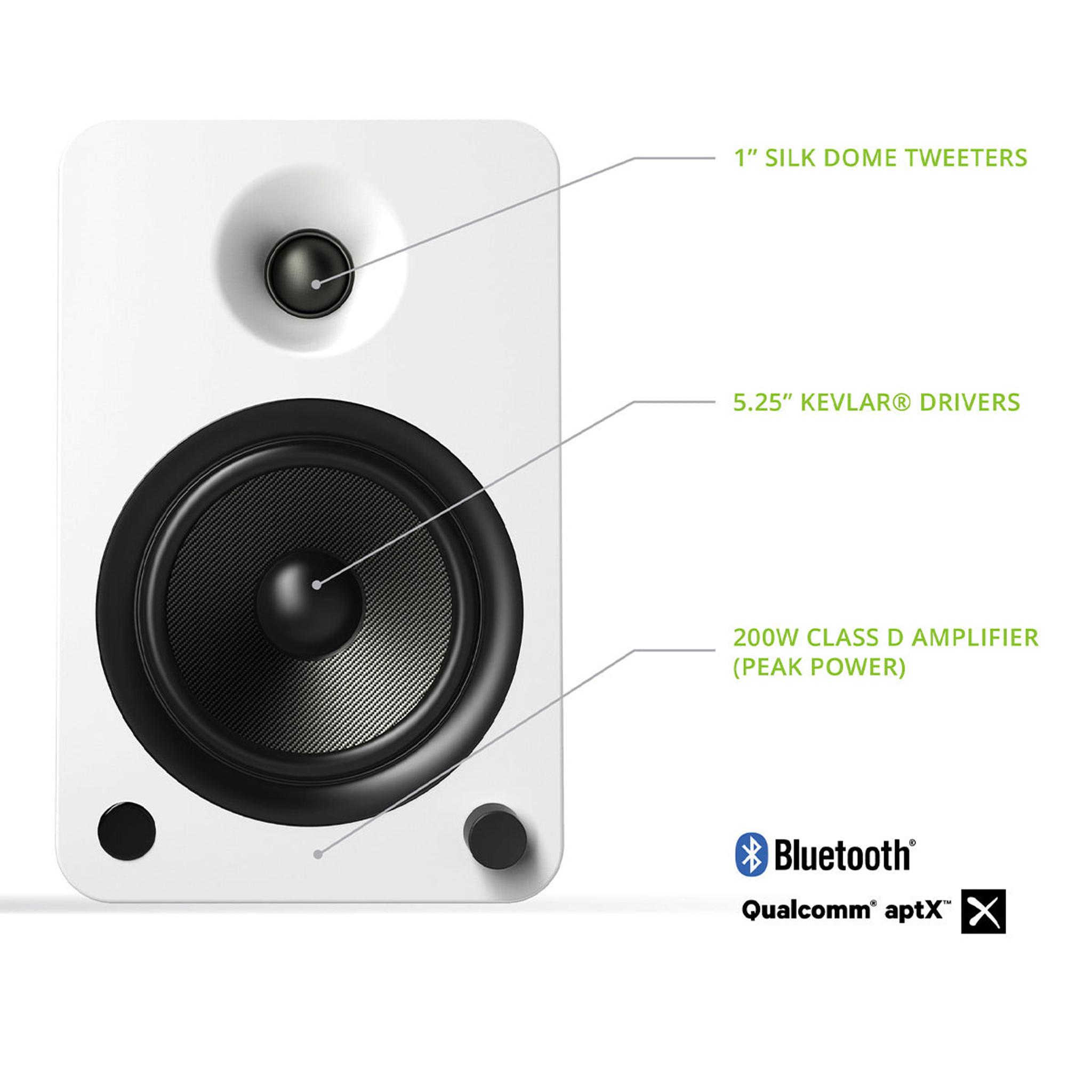 Kanto YU6 Powered Bookshelf Speakers with Built-In Bluetooth - Pair (Matte White) thumbnail 4