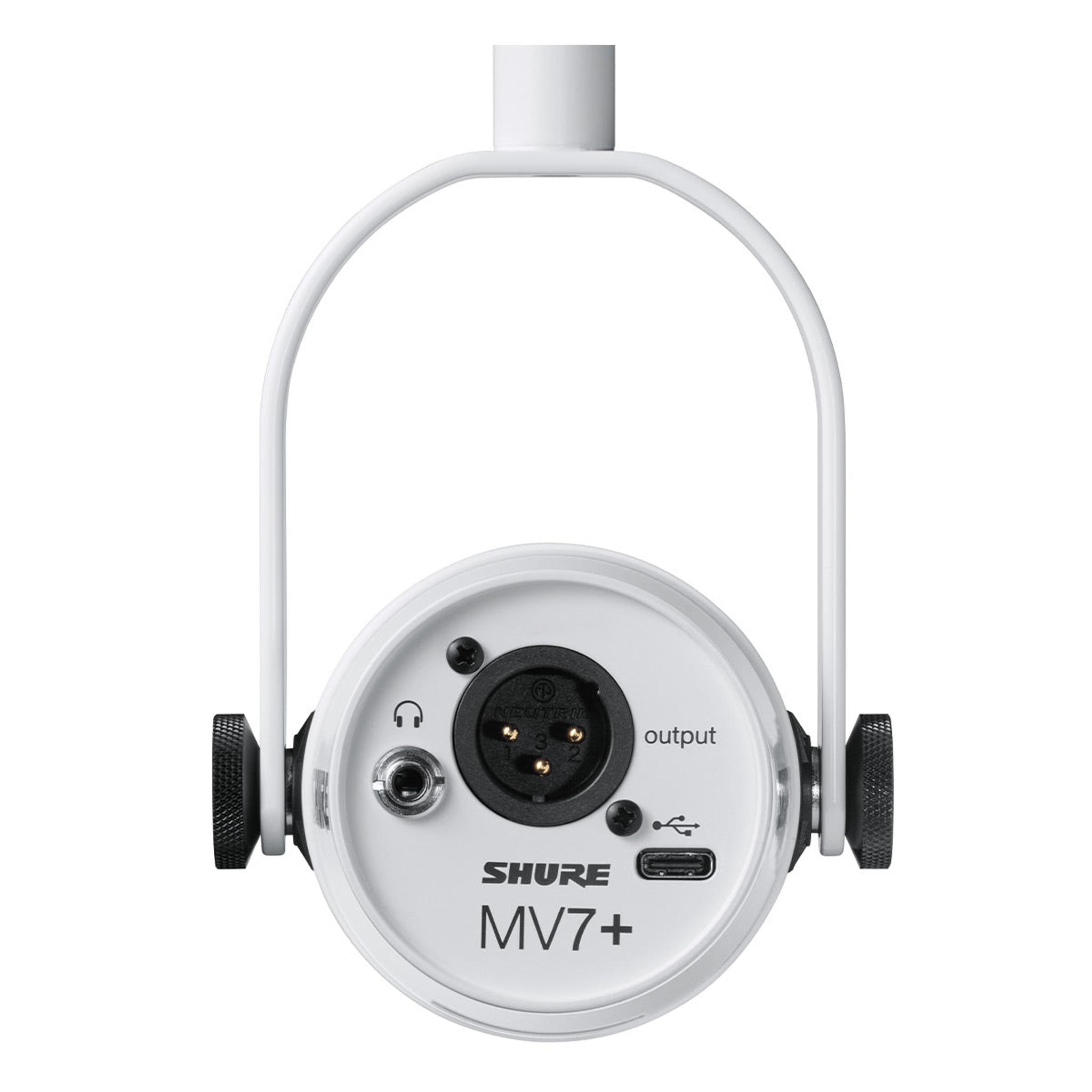 Shure MV7+ Hybrid Output USB-C & XLR Podcast Microphone (White) thumbnail 4