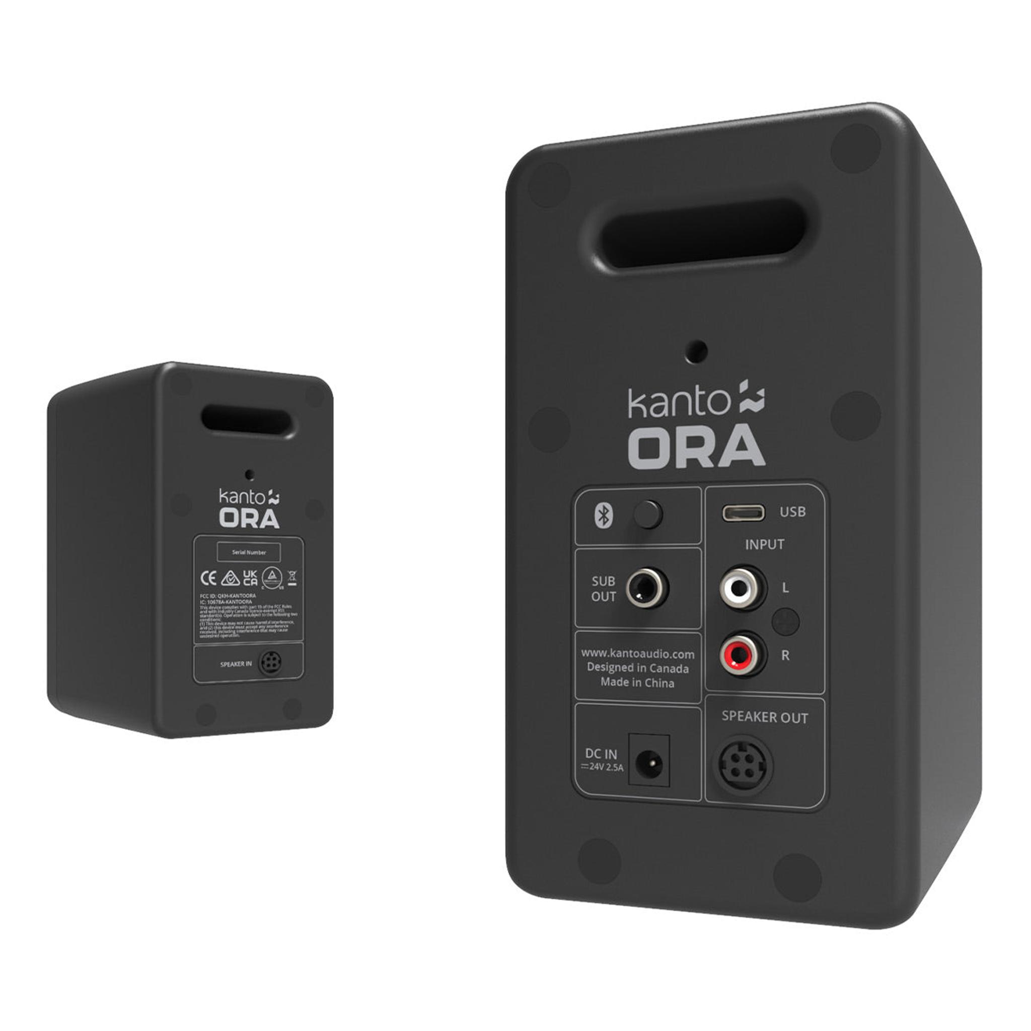 Kanto ORA Powered Reference Desktop Speakers with Bluetooth - Pair (Black) thumbnail 4