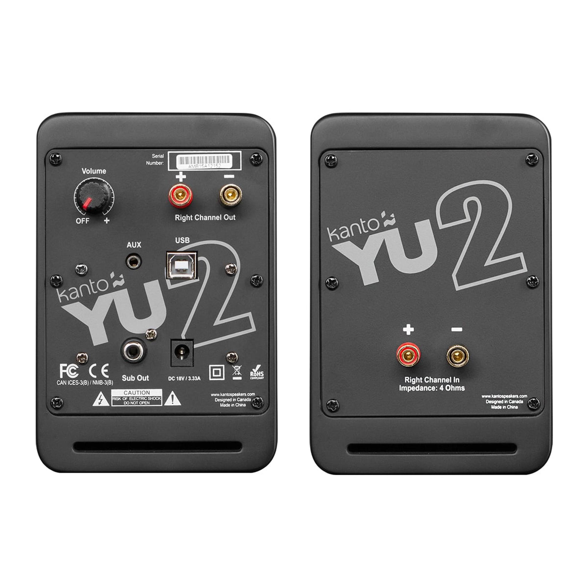 Kanto YU2 Powered Desktop Speakers and SE2 Speaker Stands for Small Speakers - Pair (Matte Black/Black) thumbnail 10