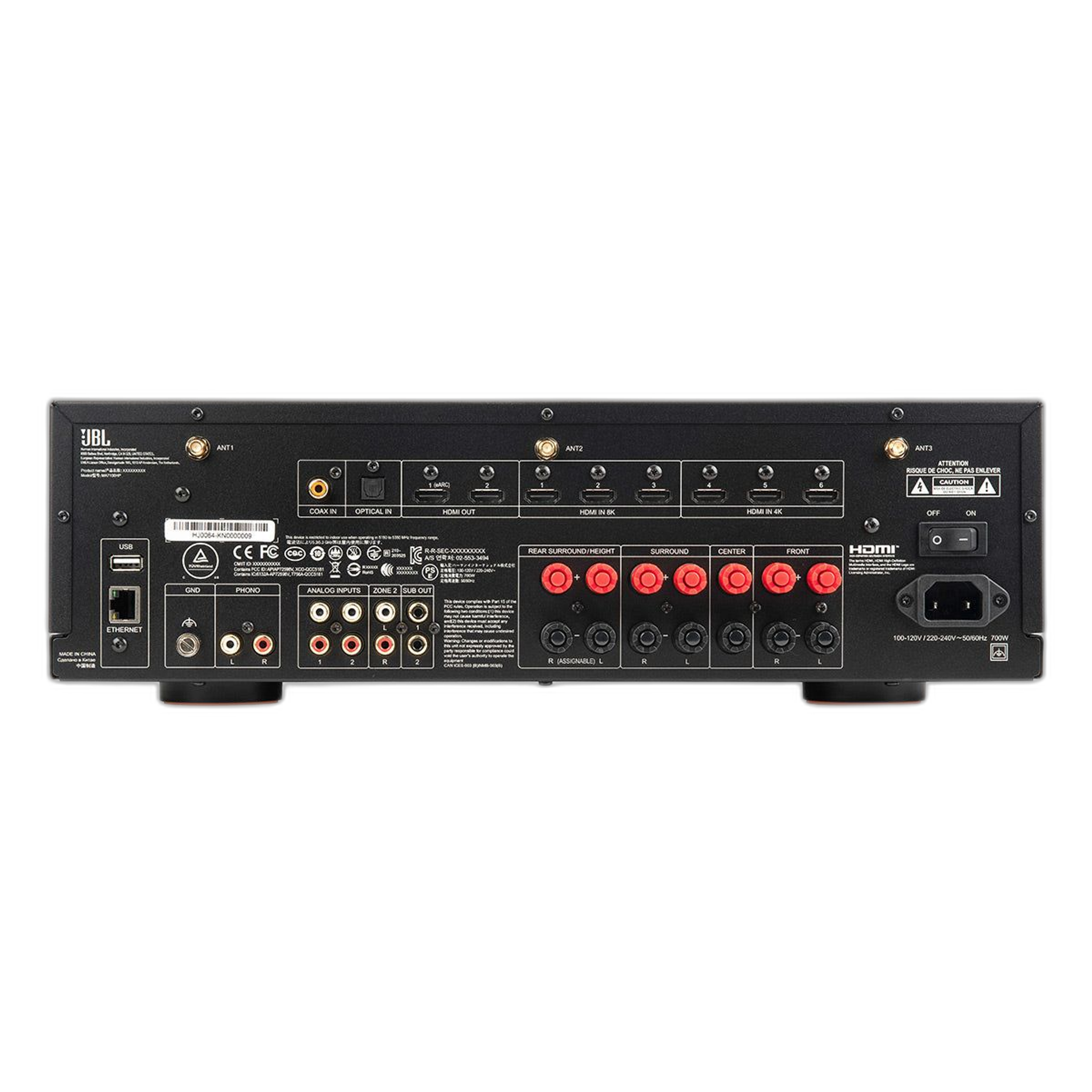 JBL MA7100HP 7.2-Channel 8K AV Receiver (White) thumbnail 4