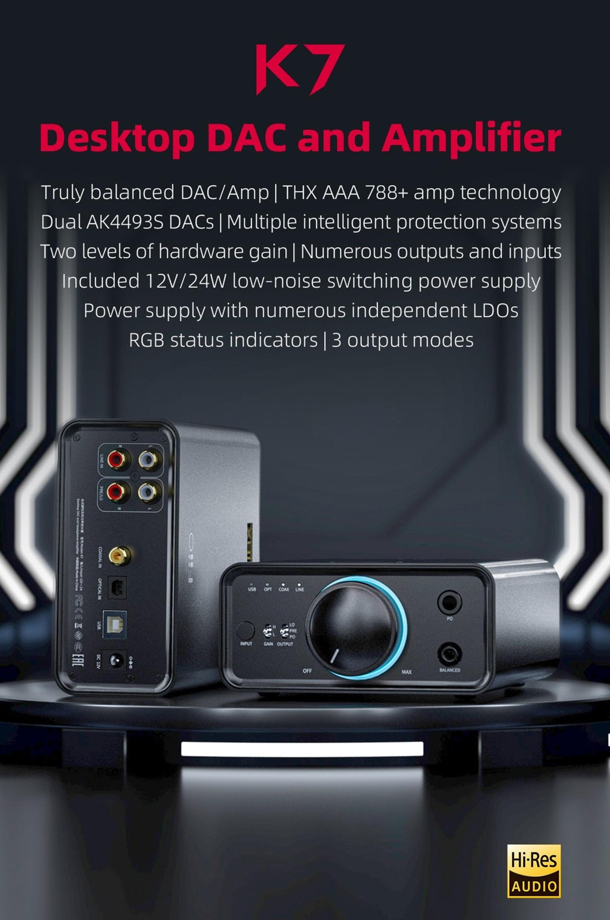 FiiO K7 Balanced Headphone DAC/Amp thumbnail 3