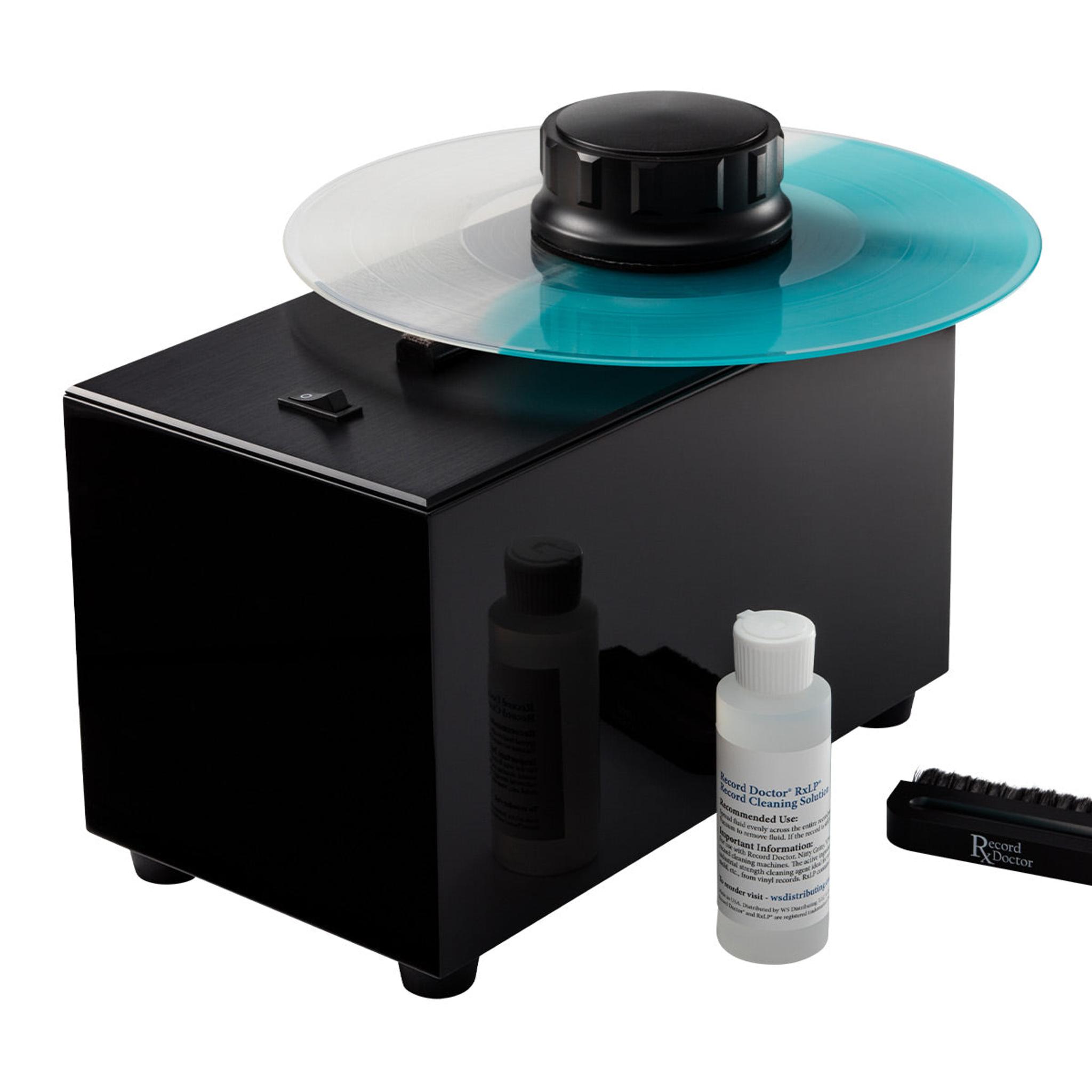 Record Doctor VI Record Cleaning Machine with RxLP Cleaning Solution - 20th Anniversary Edition (Gloss Black), Low Profile Record Clamp, and 12" Cork Turntable Slipmat thumbnail 6