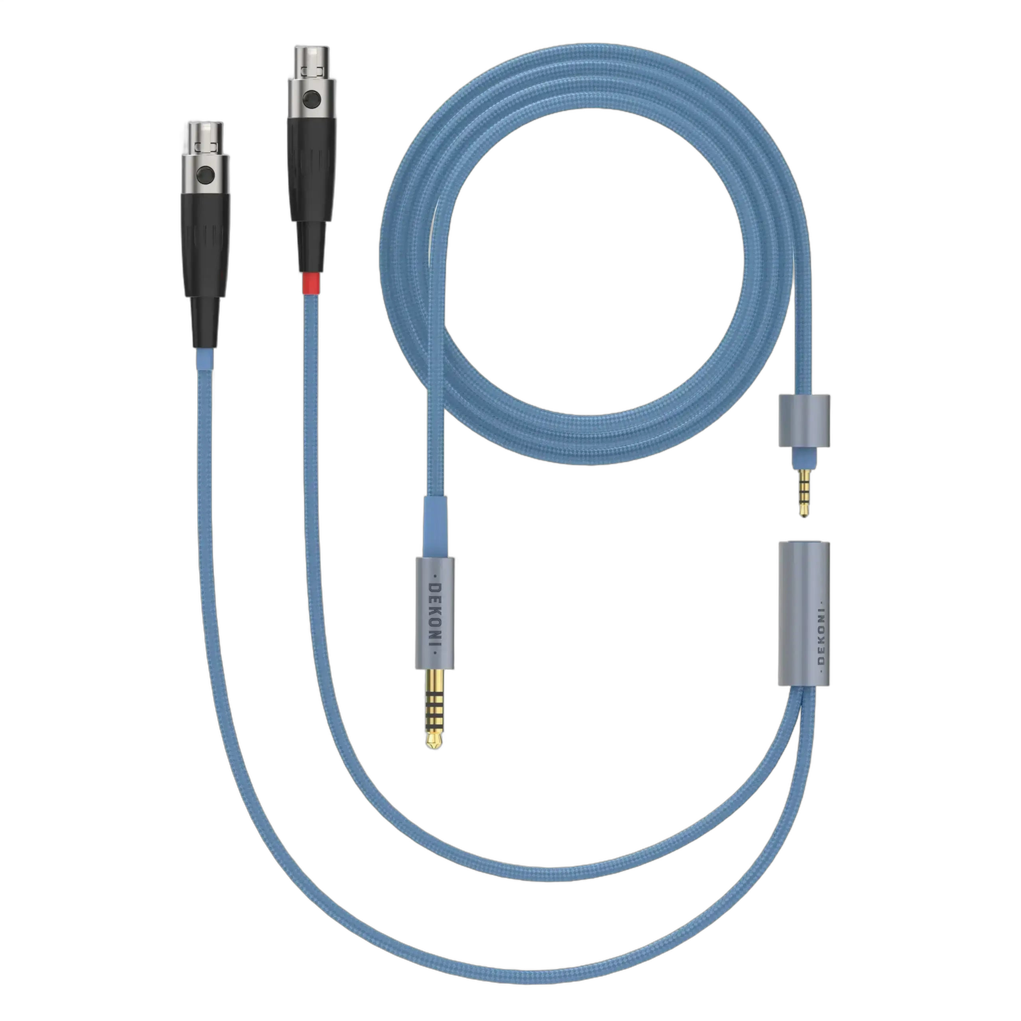 Dekoni Audio Ensemble 64" 4.4 + Mini XLR Blue Nylon Woven Jacket - Image 1