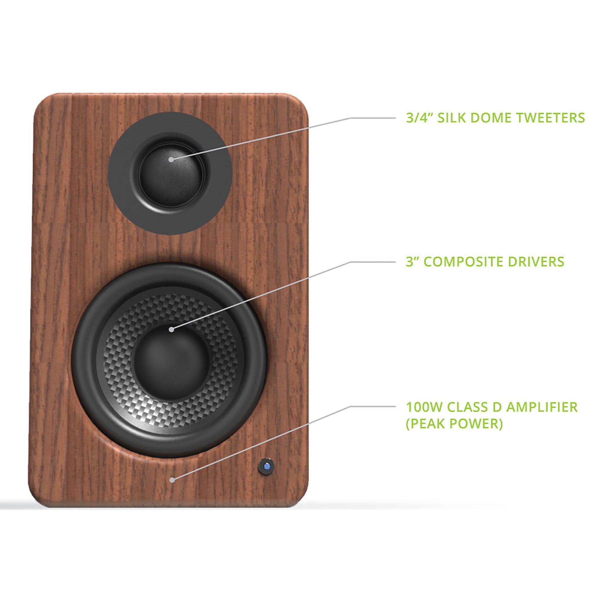 Kanto YU2 Powered Desktop Speakers - Pair (Walnut) thumbnail 3
