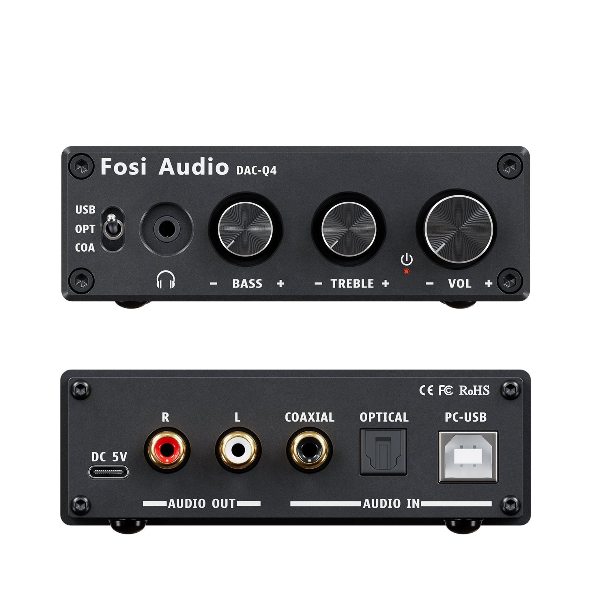 Fosi Audio Q4 Mini Stereo Gaming DAC & Headphone Amplifier Audio thumbnail 3