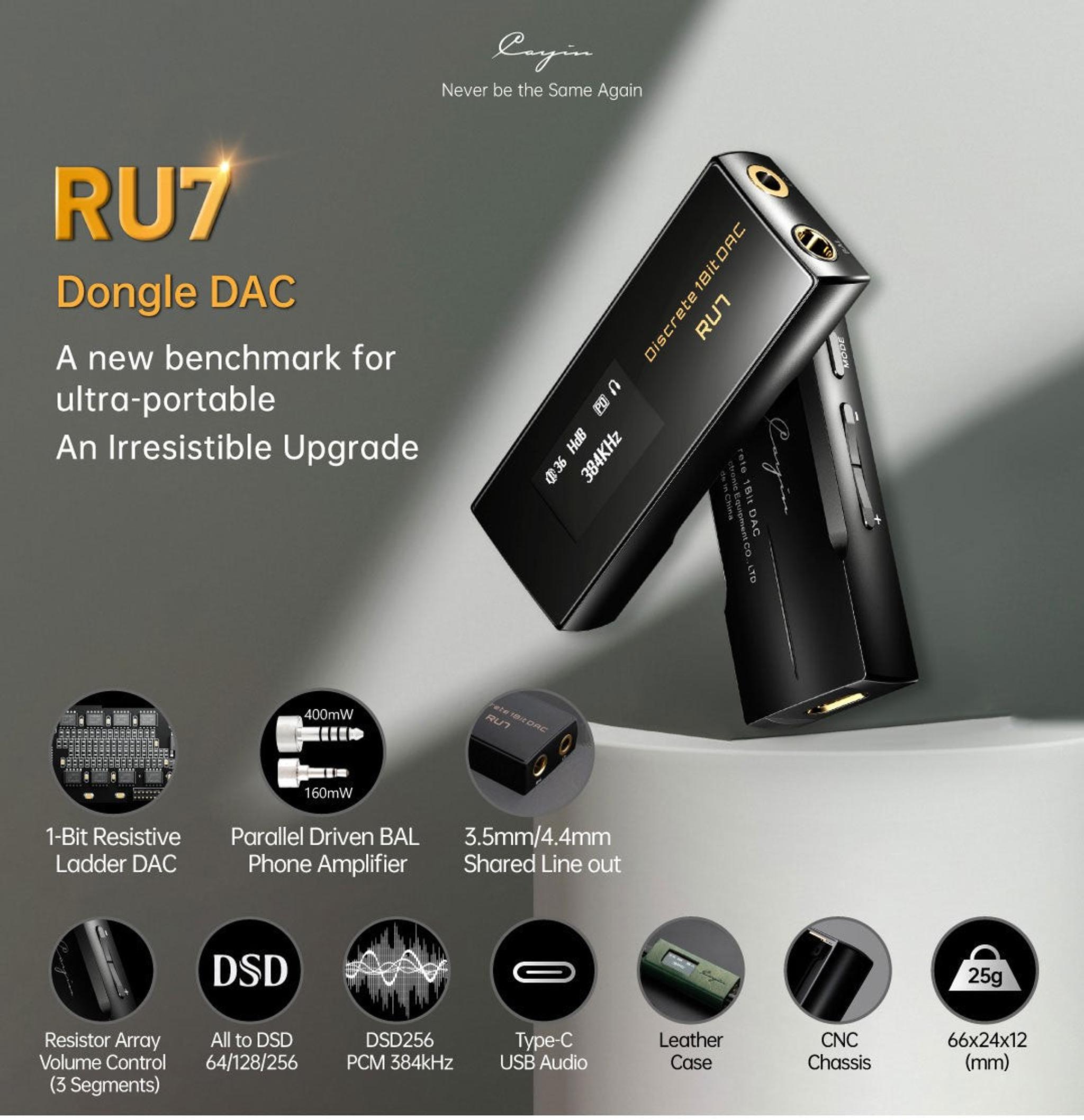 Cayin RU7 1-Bit Resistor Network Portable DAC thumbnail 2