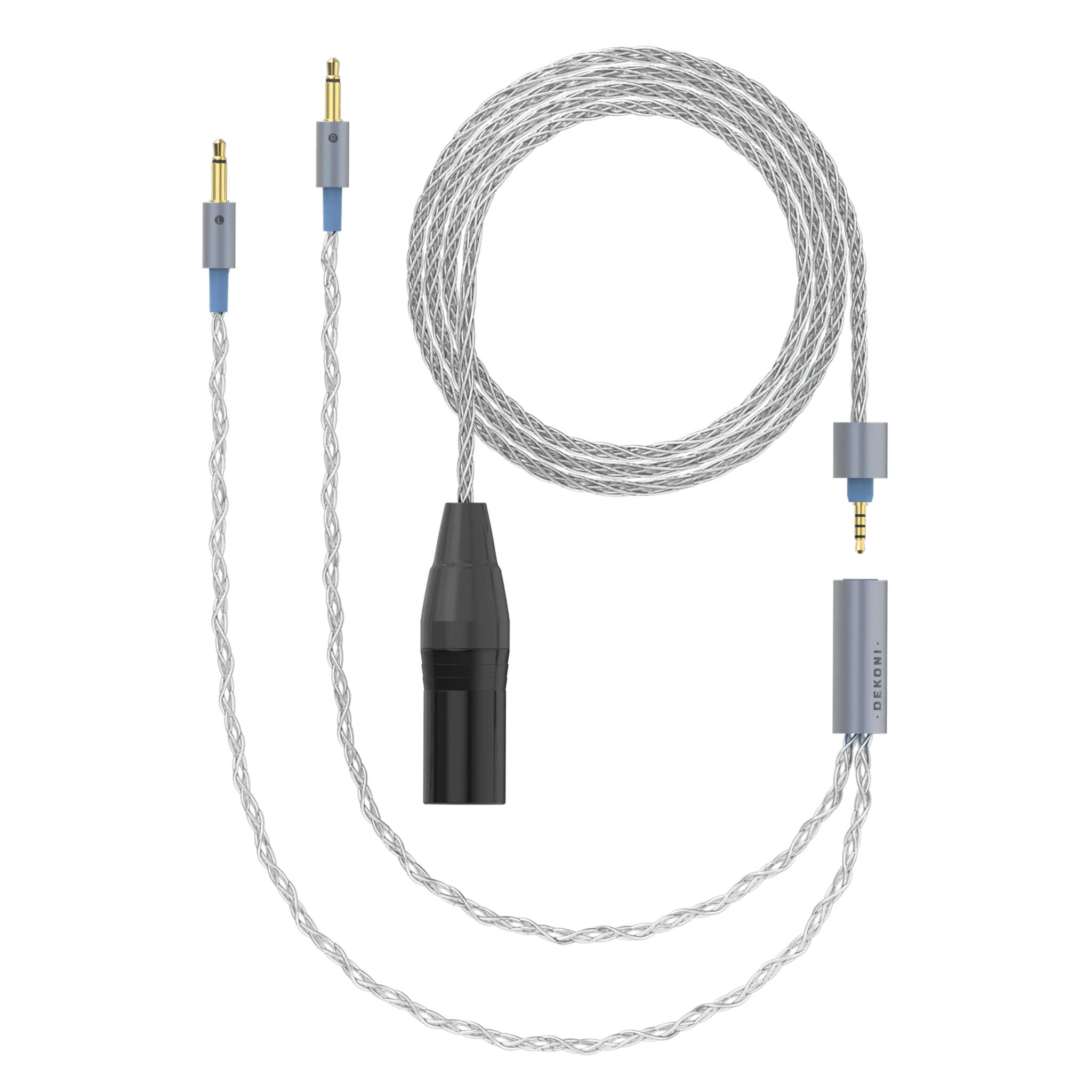 Dekoni Audio Ensemble 4-Pin XLR 64" Braided Cable Cable with 3.5mm Headphone Connectors - Image 1