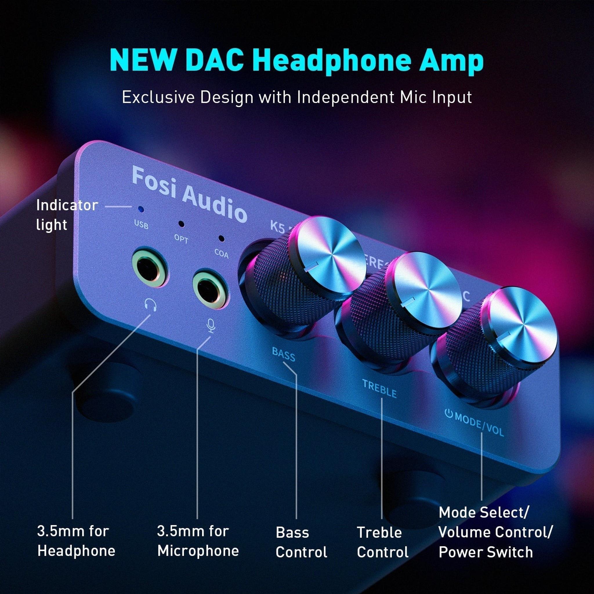 Fosi Audio K5 Pro Gaming DAC/ Headphone Amplifier thumbnail 4