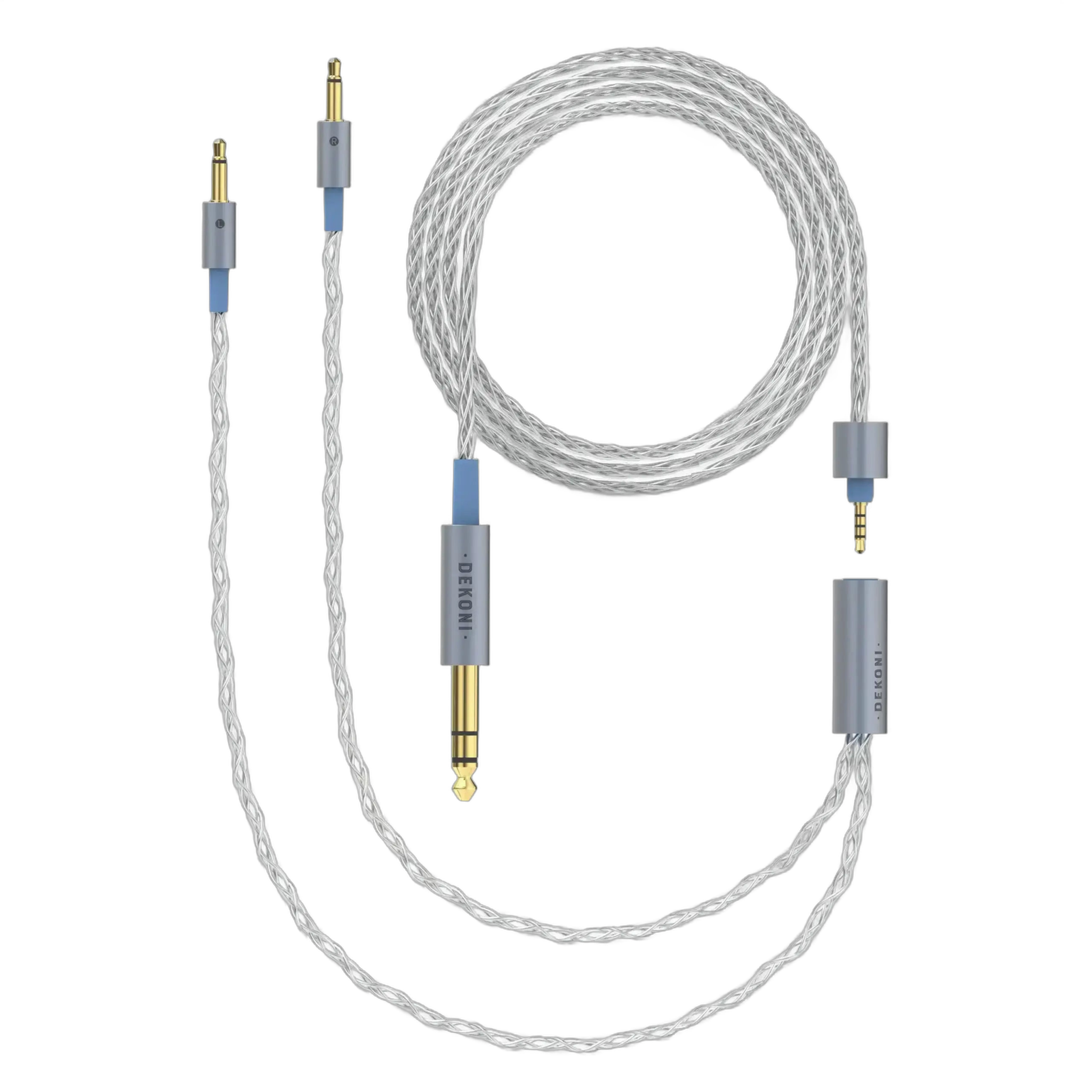 Dekoni Audio Ensemble 1/4" 52" Braided Cable with 3.5mm Headphone Connectors - Image 1