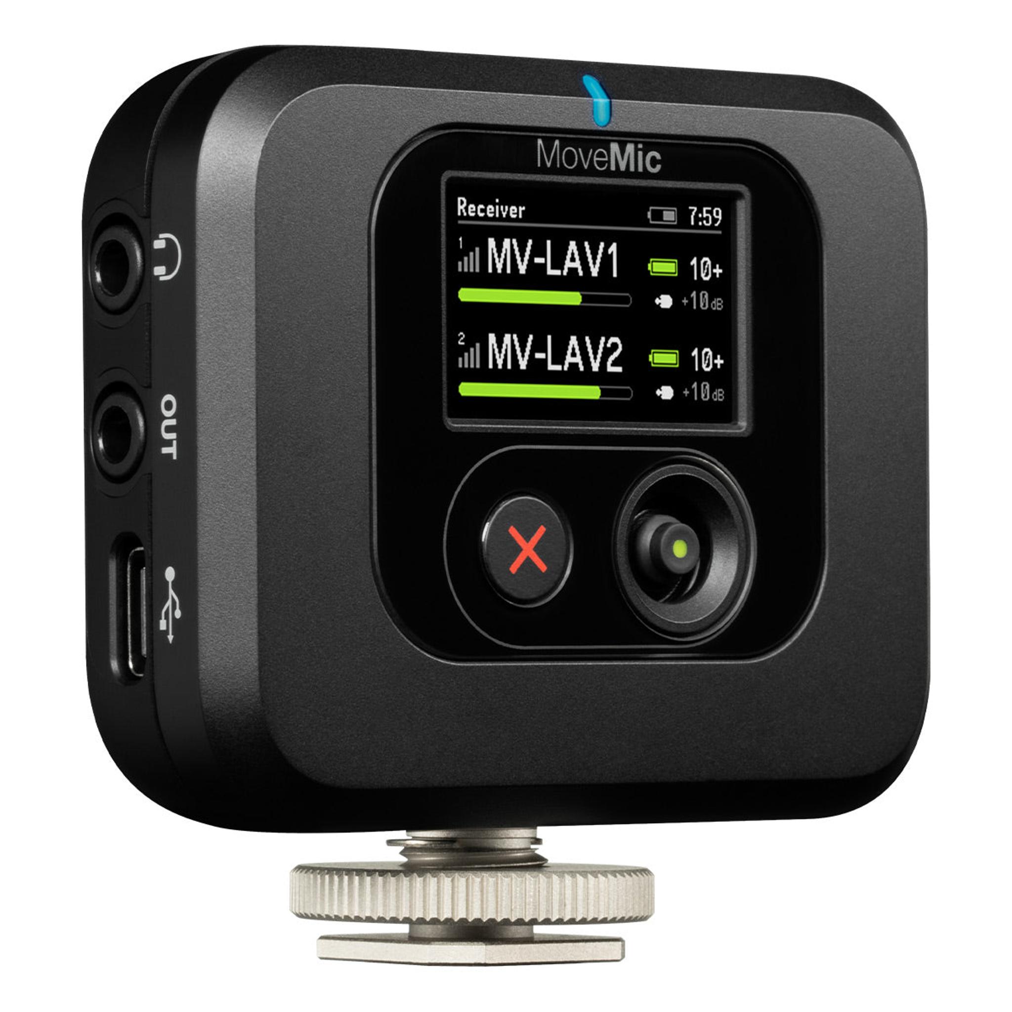 Shure MoveMic Two Receiver Kit with 2 Direct to Phone Wireless Lavalier Microphones & Receiver thumbnail 15
