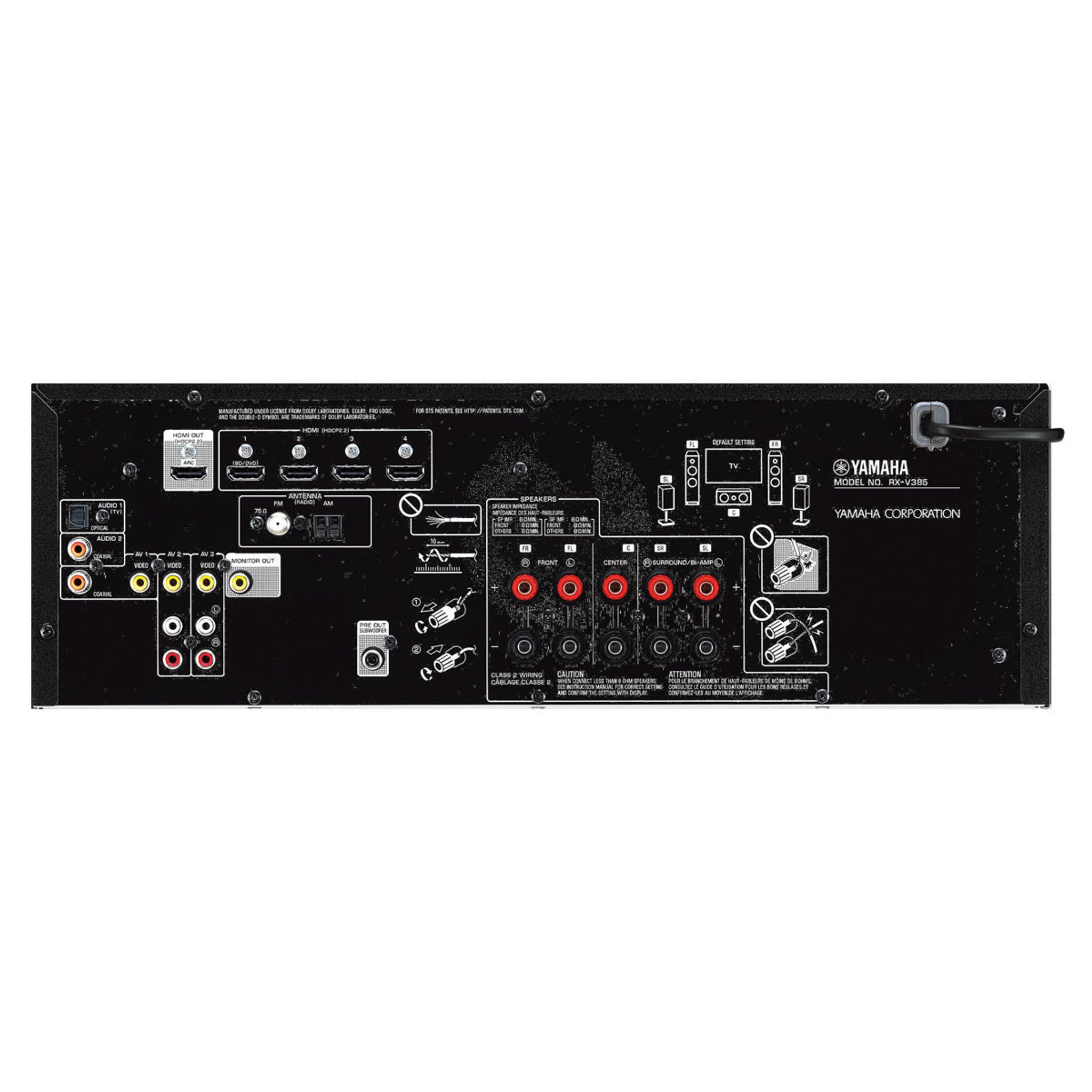 Yamaha RX-V385BL 5.1 Channel AV Receiver with YPAO Automatic Room Calibration thumbnail 4