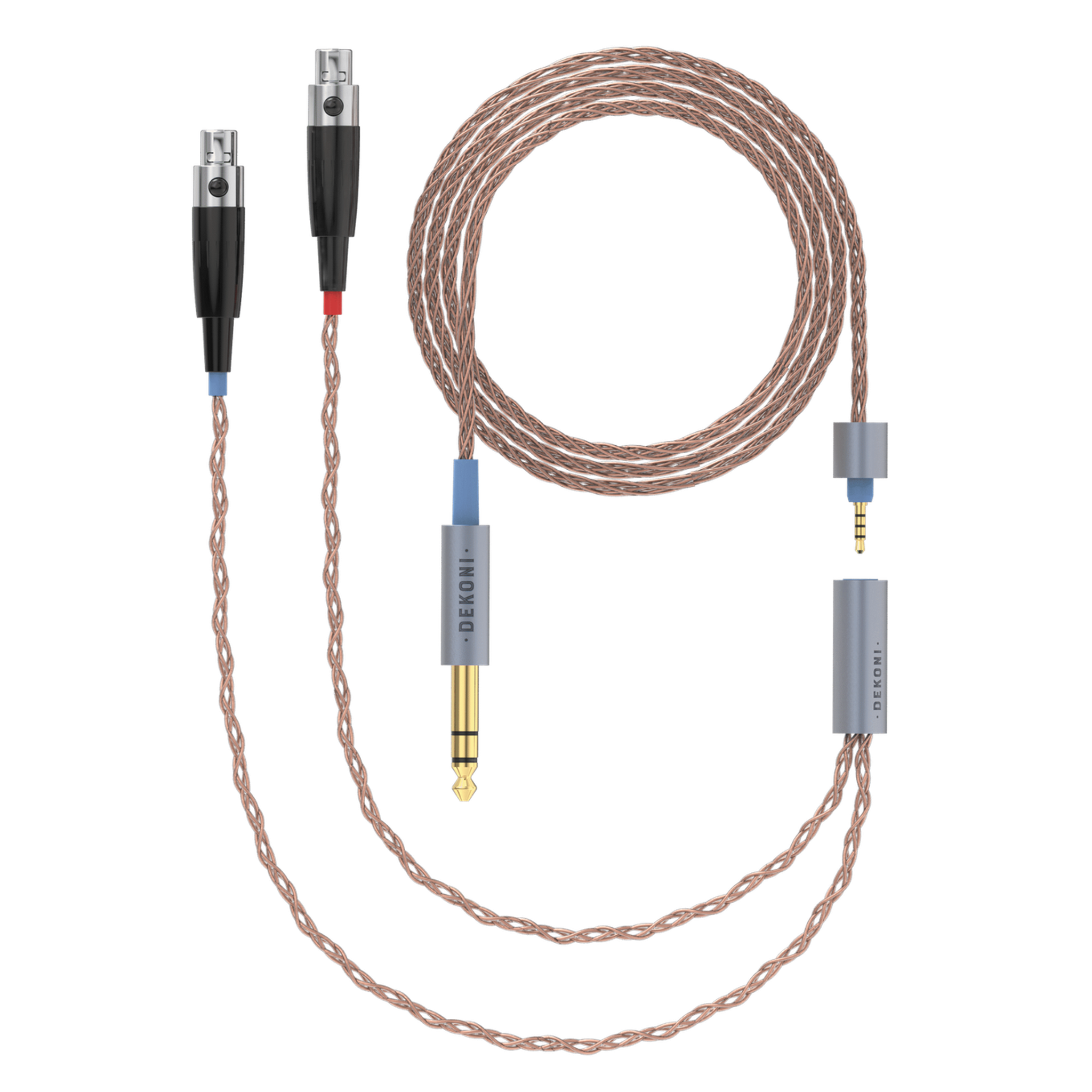 Dekoni Audio Ensemble 1/4" 64" PCUHD Cable with 4-pin Mini XLR Headphone Connectors - Image 1
