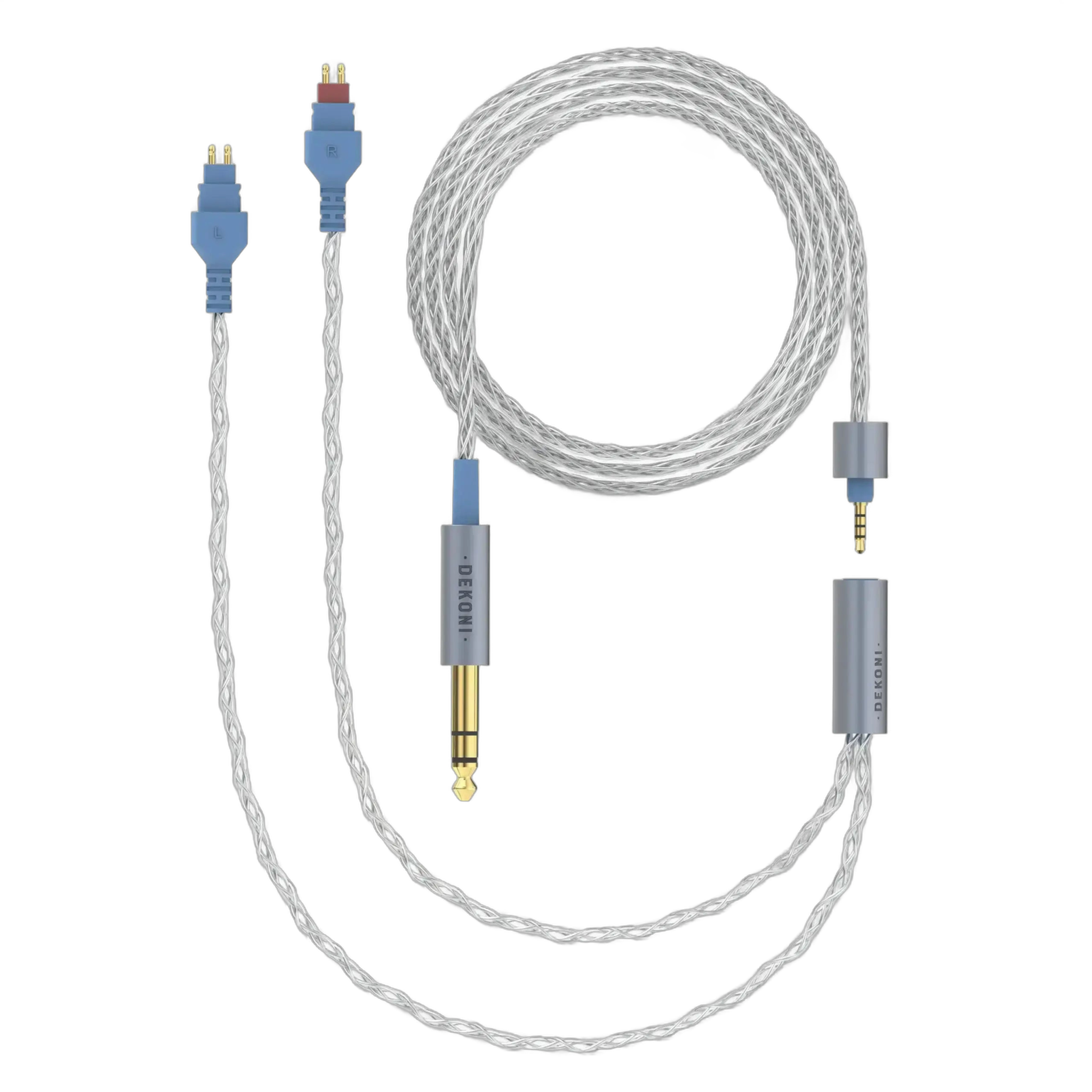 Dekoni Audio Ensemble 1/4" 52" Braided Cable with HD600 Headphone Connectors - Image 1