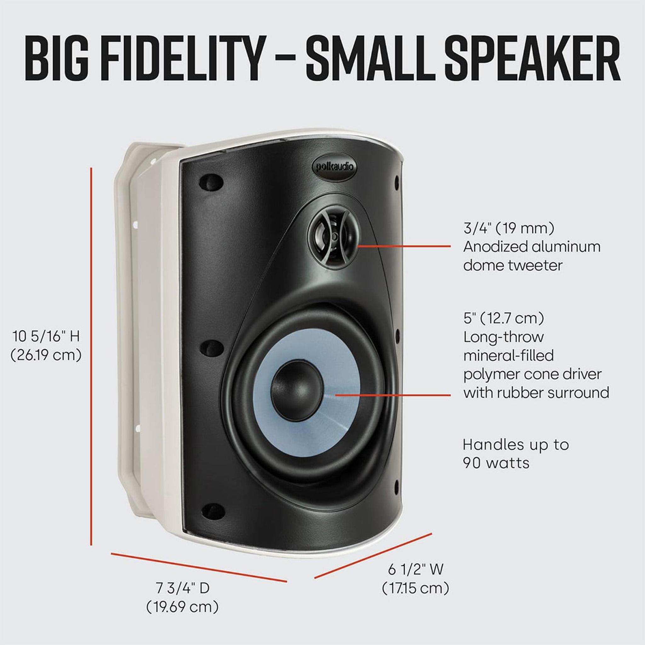 Polk Audio Atrium 5 All-Weather Outdoor Loudspeakers - Pair (White) thumbnail 4