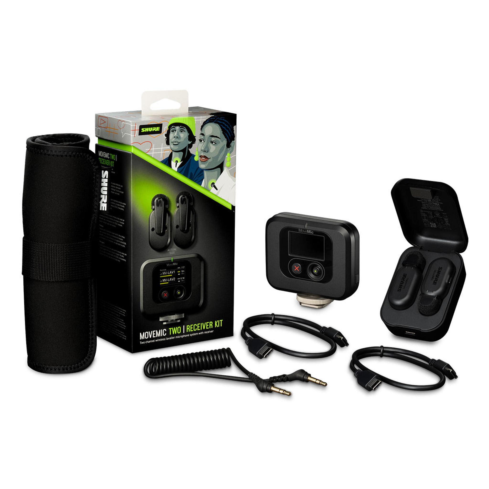 Shure MoveMic Two Receiver Kit with 2 Direct to Phone Wireless Lavalier Microphones & Receiver thumbnail 7