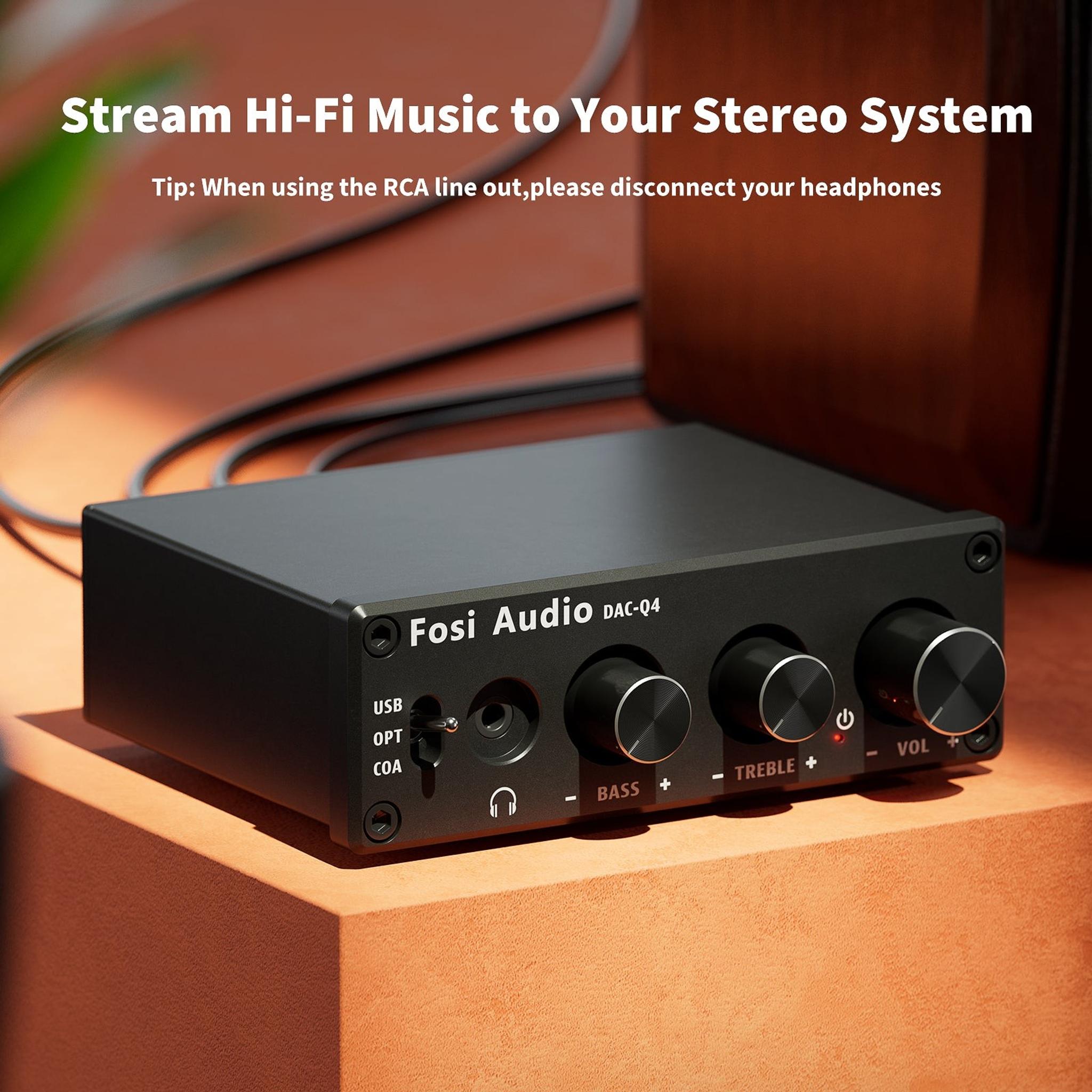 Fosi Audio Q4 Mini Stereo Gaming DAC & Headphone Amplifier Audio thumbnail 5