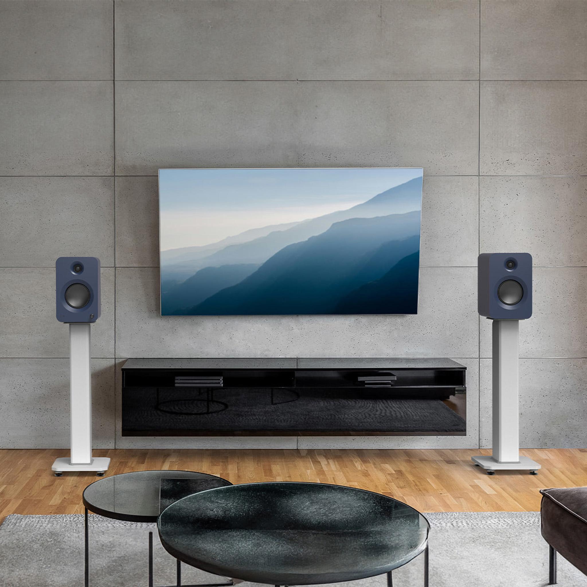 Kanto REN Powered Bluetooth Bookshelf Speakers - Pair (Matte Blue) thumbnail 3
