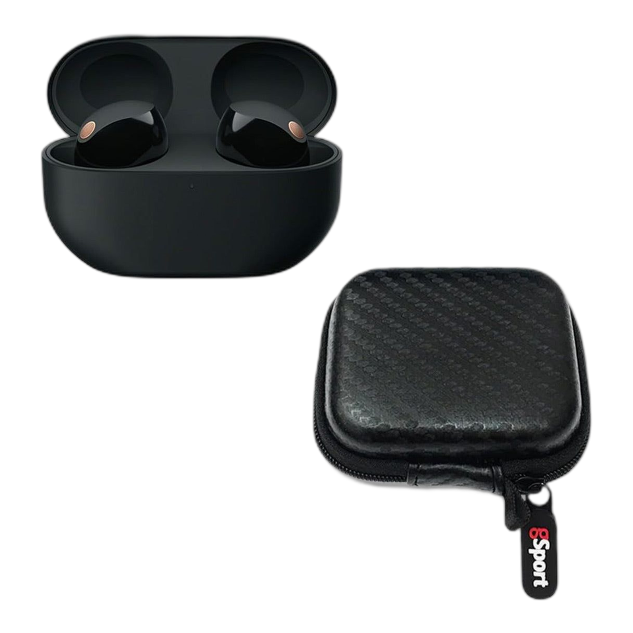 Sony WF-1000XM5 Wireless Noise Cancelling In-Ear Headphone Bundle with gSport Hardshell Case (Black)