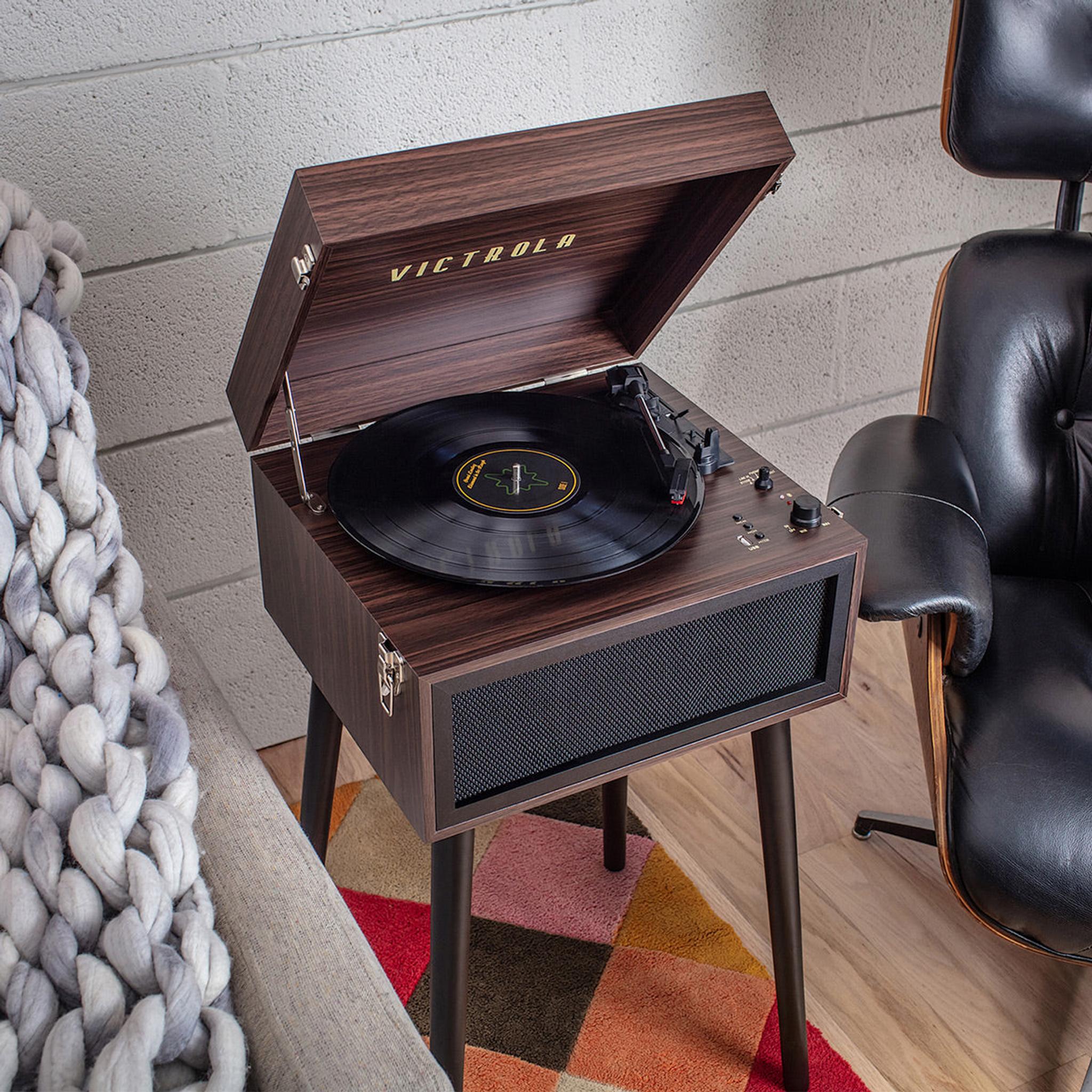 Victrola Liberty Bluetooth Record Player Stand with 3-Speed Turntable (Espresso) thumbnail 5