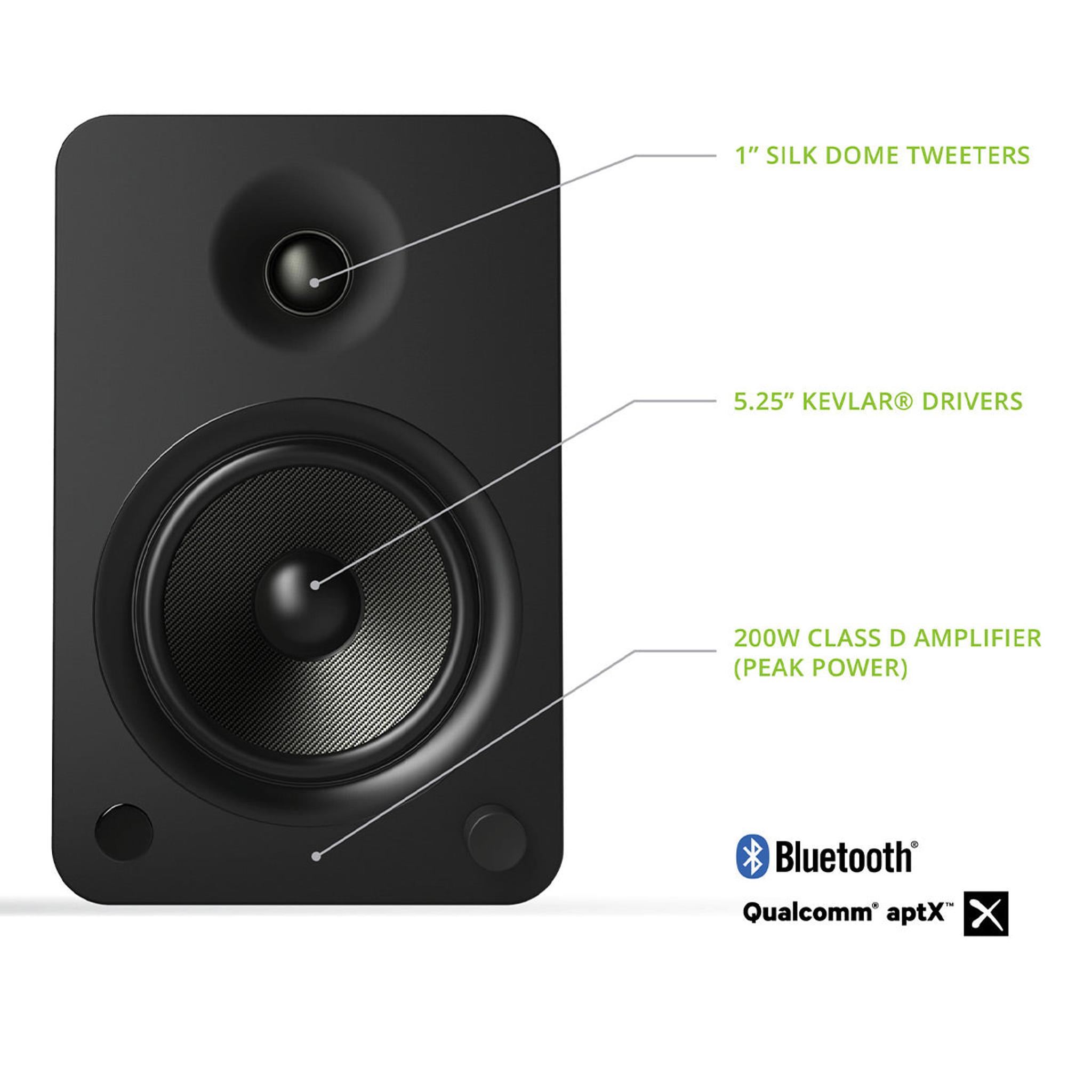 Kanto YU6 Powered Bookshelf Speakers with Built-In Bluetooth - Pair (Matte Black) thumbnail 4