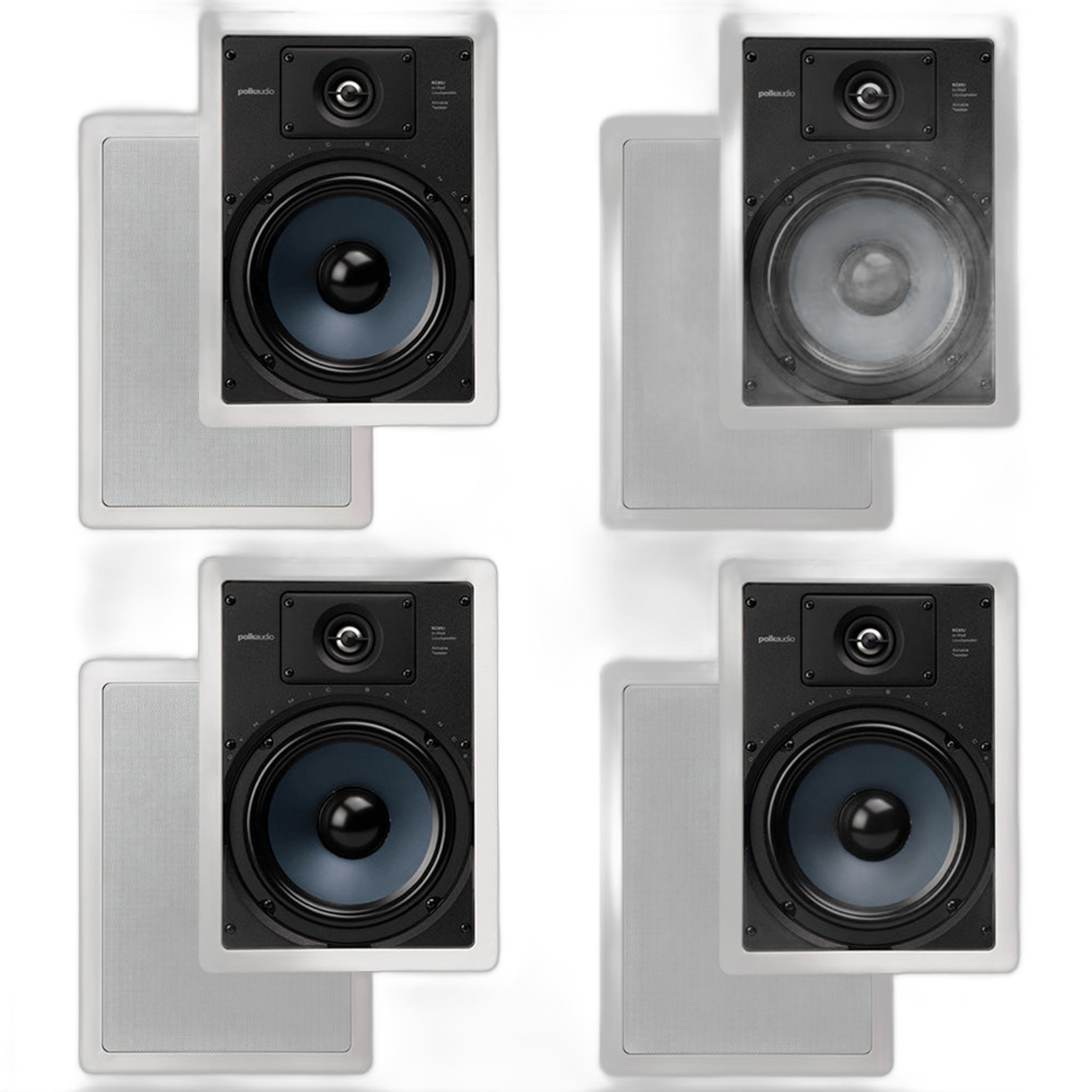 Polk Audio RC85i 2 Way In Wall Speakers - 4 Pack (White) - Image 1