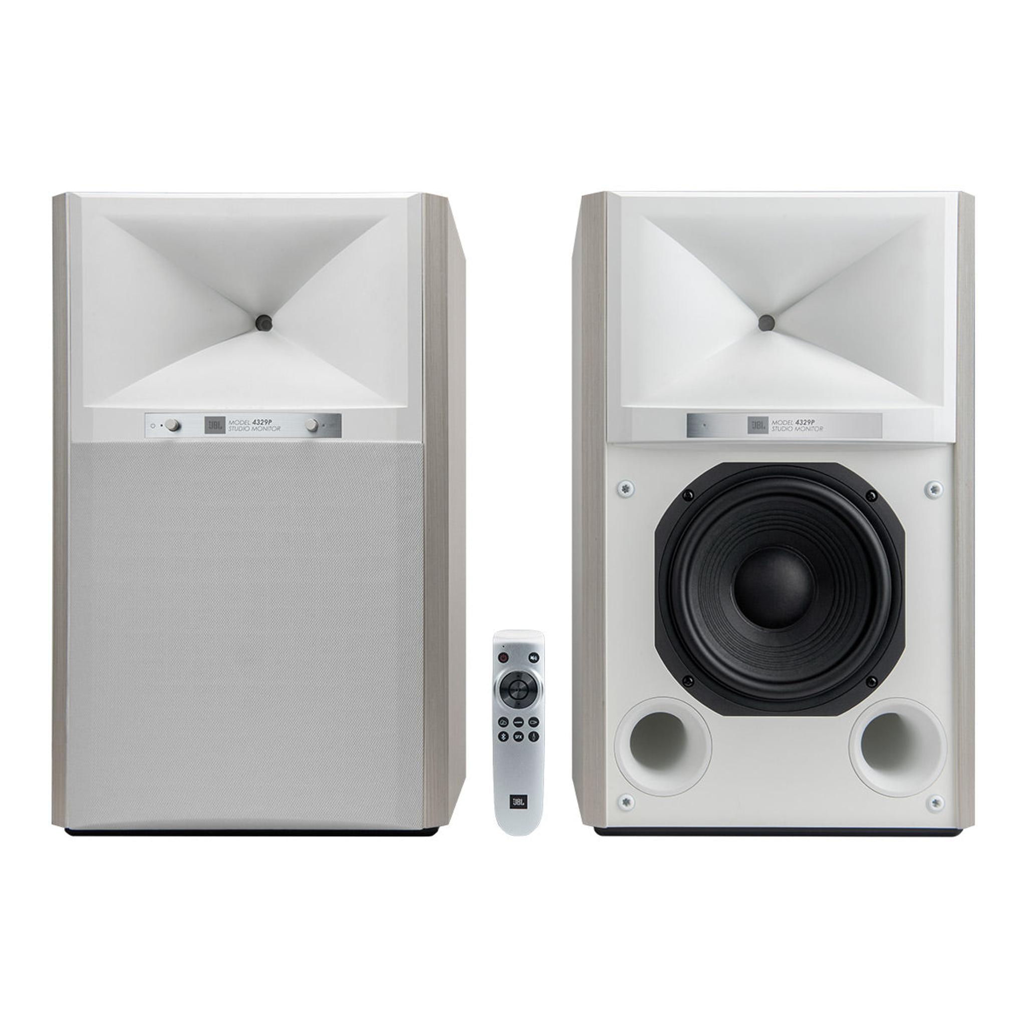 JBL 4329P Studio Monitor Powered Loudspeaker System (White) - Image 1