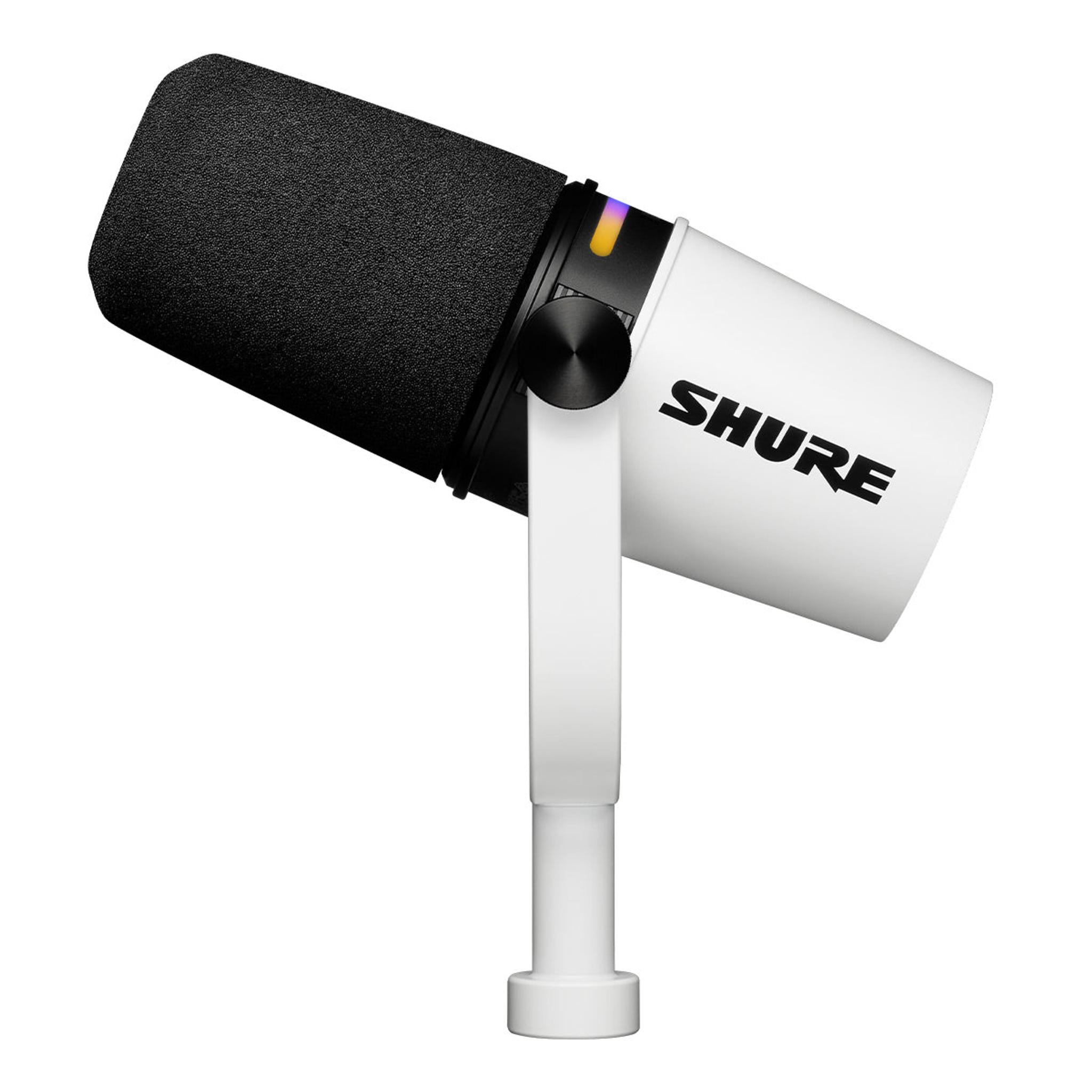Shure MV7+ Hybrid Output USB-C & XLR Podcast Microphone (White) - Image 1